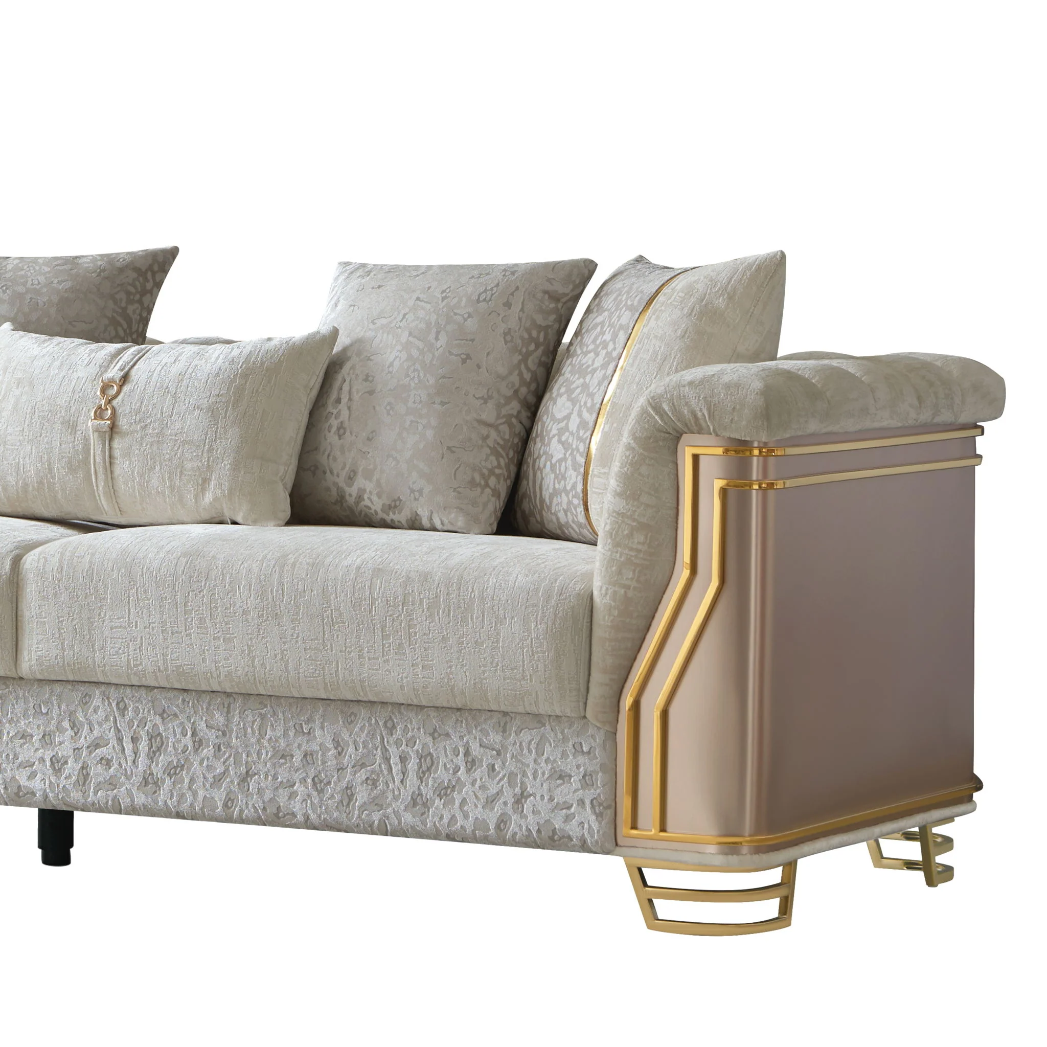 Chateau - Sofa - Cream / Brown - Image 2