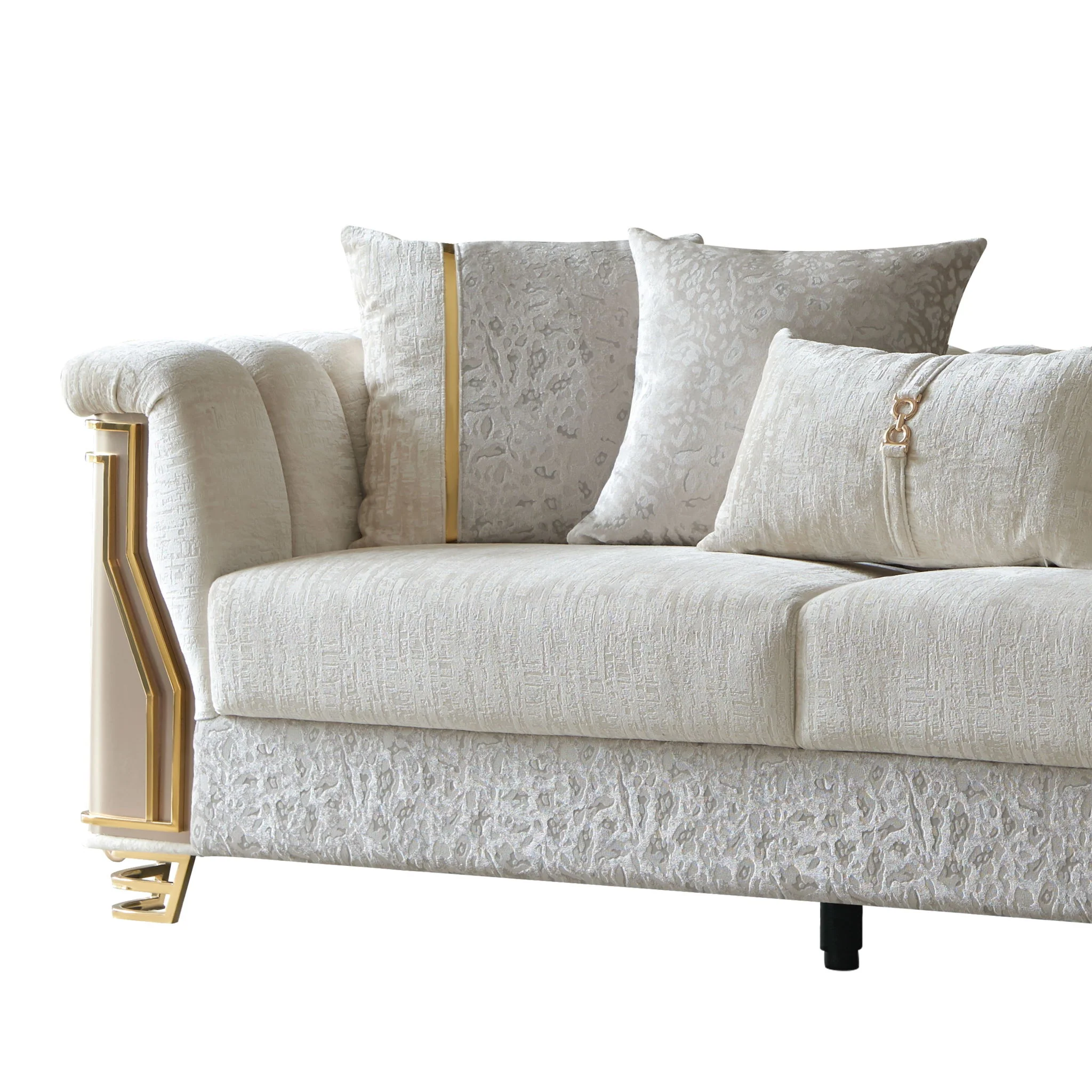 Chateau - Sofa - Cream / Brown - Image 5