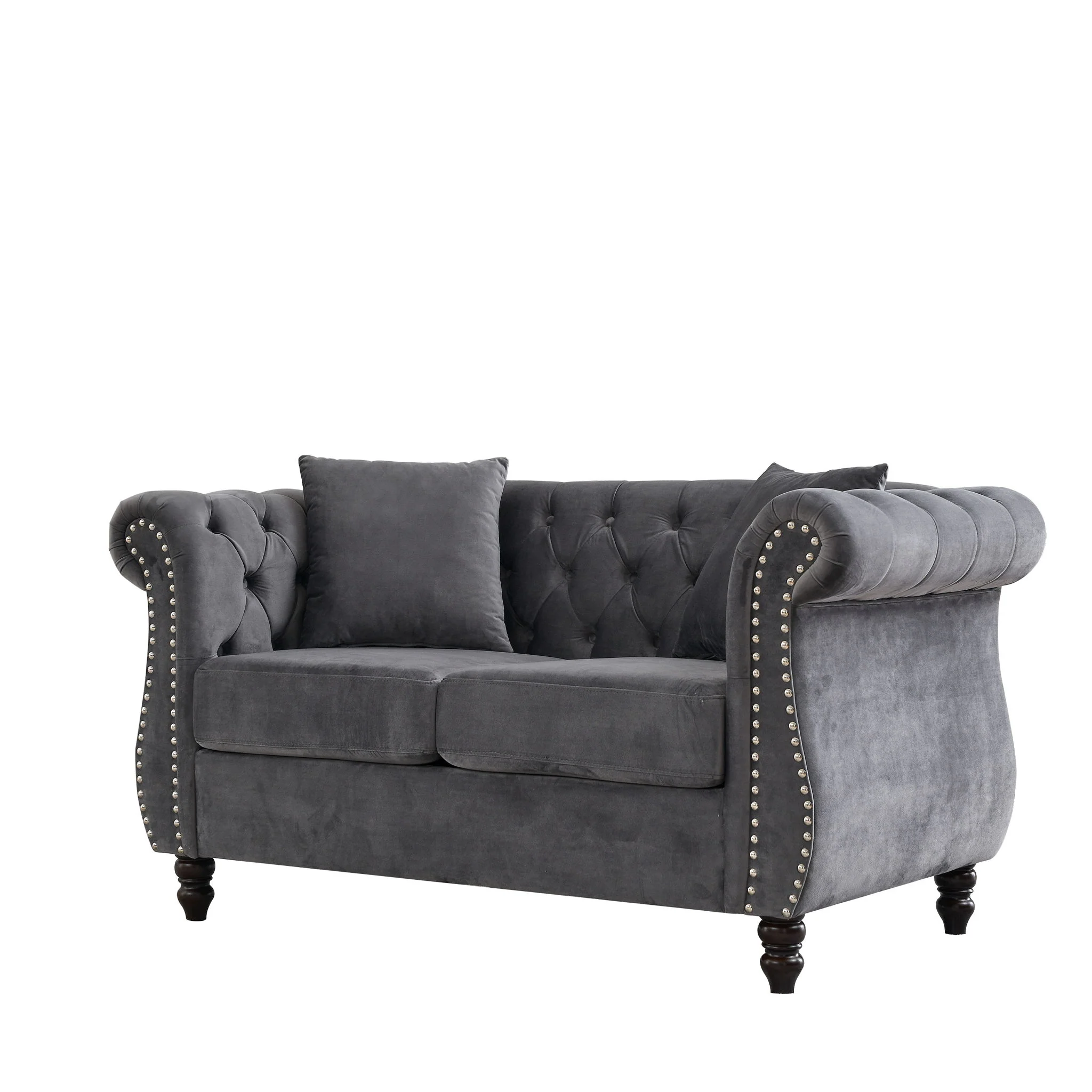 Chesterfield Sofa With Rolled Arms And Nailhead Trim - Image 25