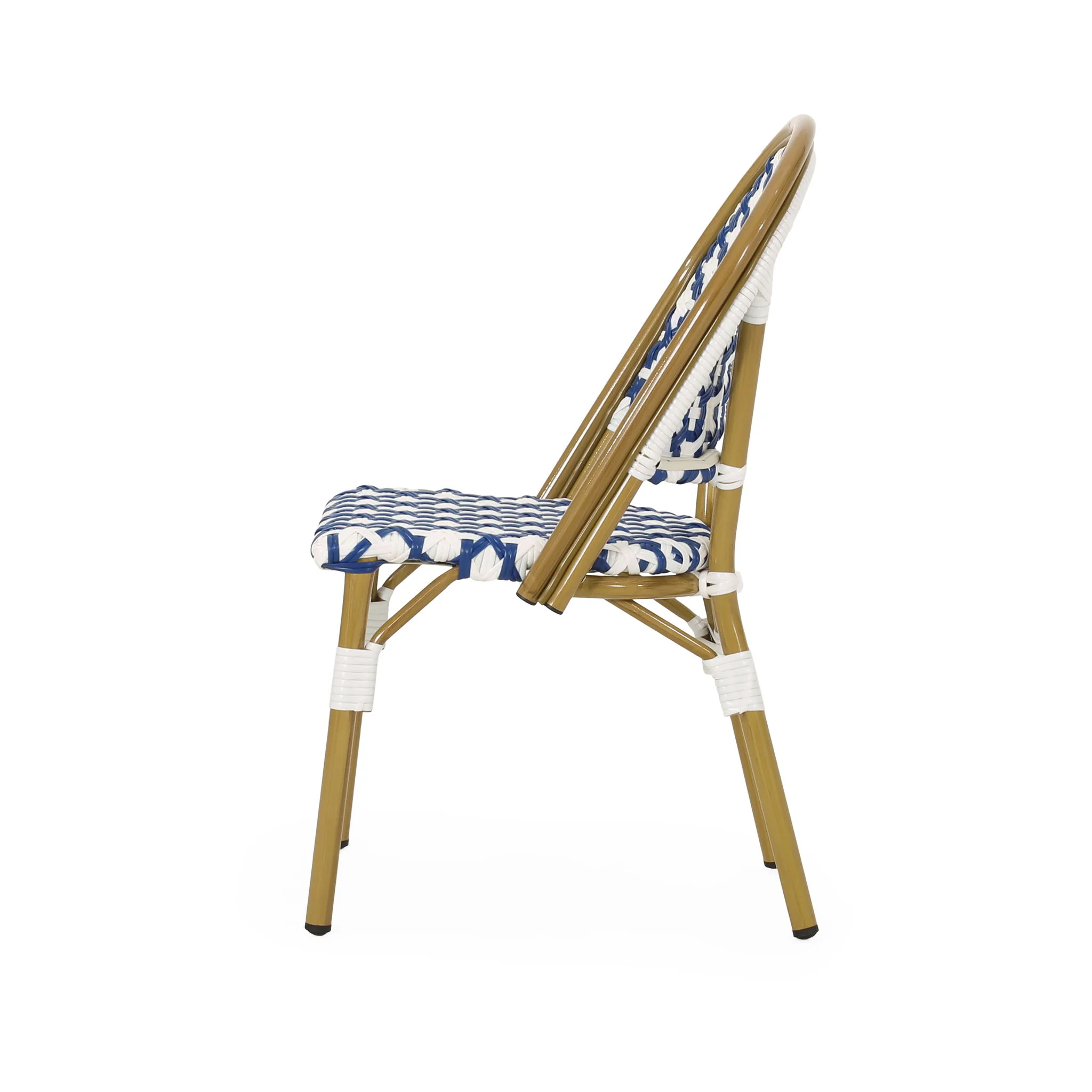 Chic French Bistro Chair With Durable Rattan And Aluminum Frame - Image 12