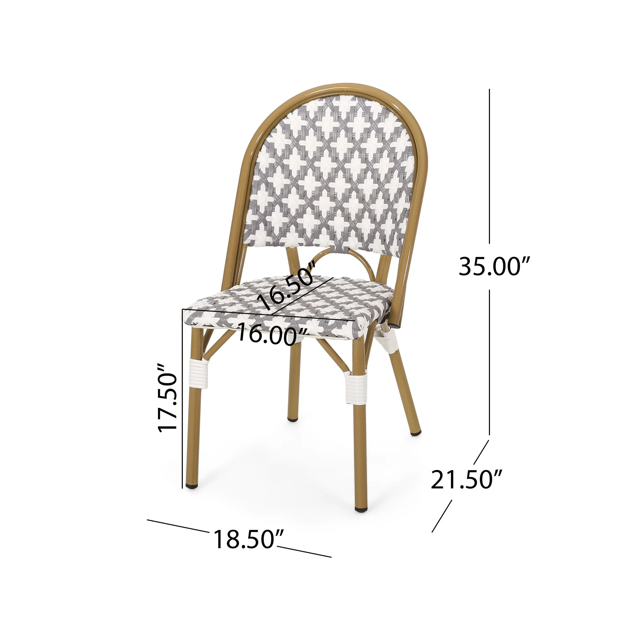 Chic French Bistro Chair With Durable Rattan And Aluminum Frame - Image 16