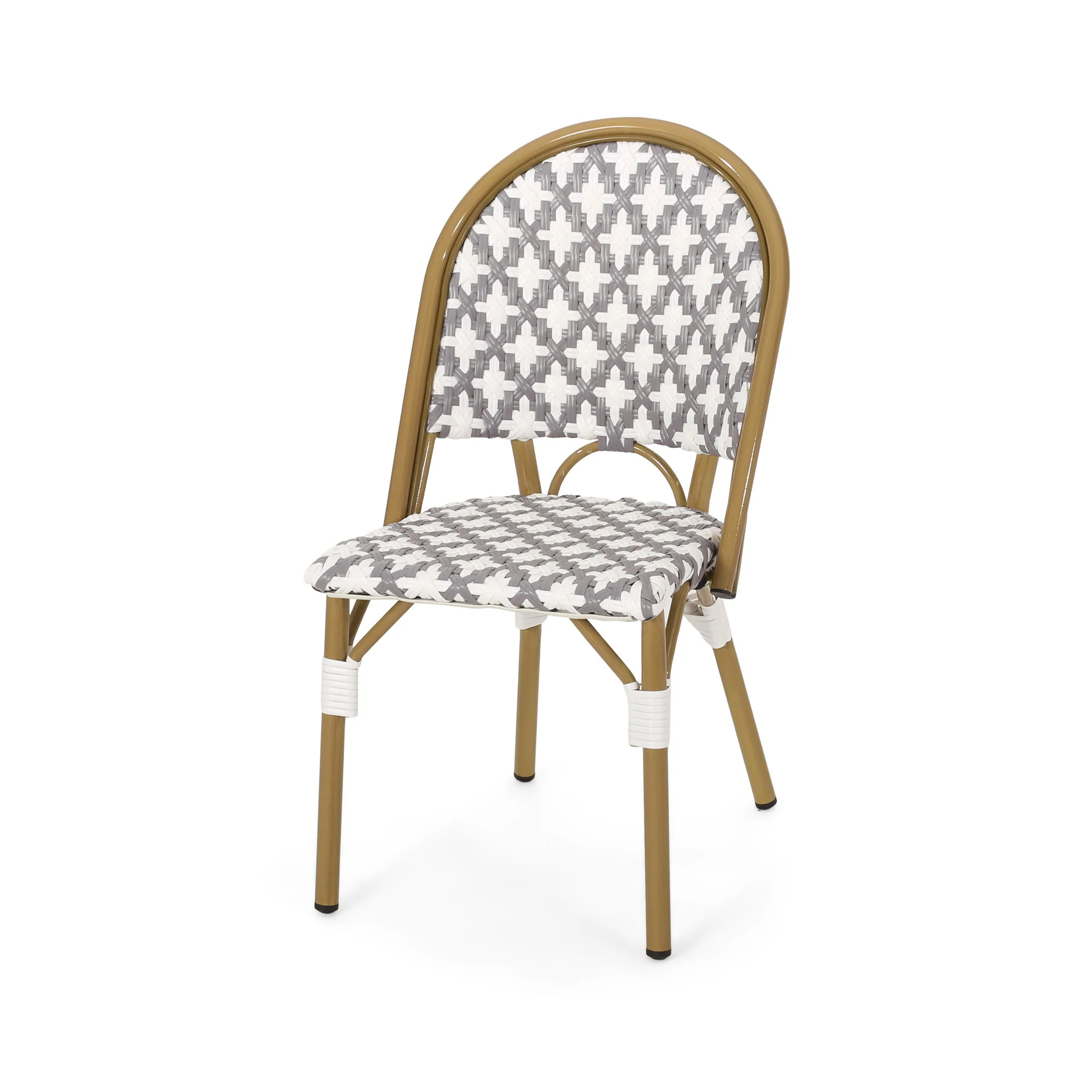 Chic French Bistro Chair With Durable Rattan And Aluminum Frame - Image 17