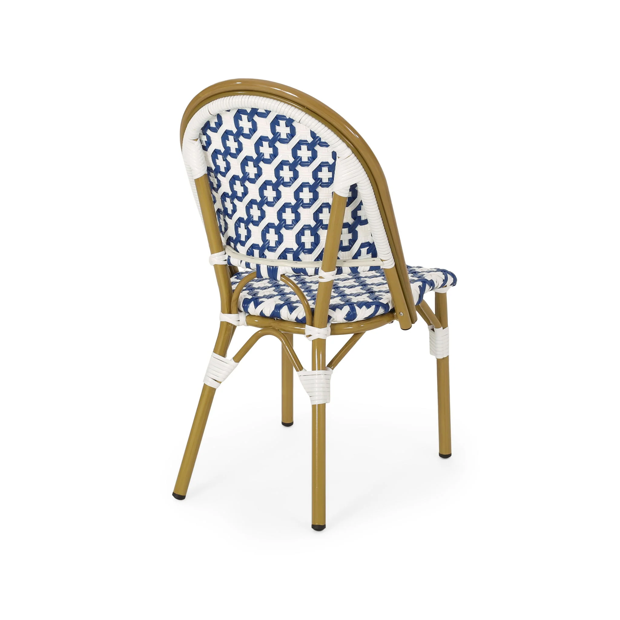 Chic French Bistro Chair With Durable Rattan And Aluminum Frame - Image 8