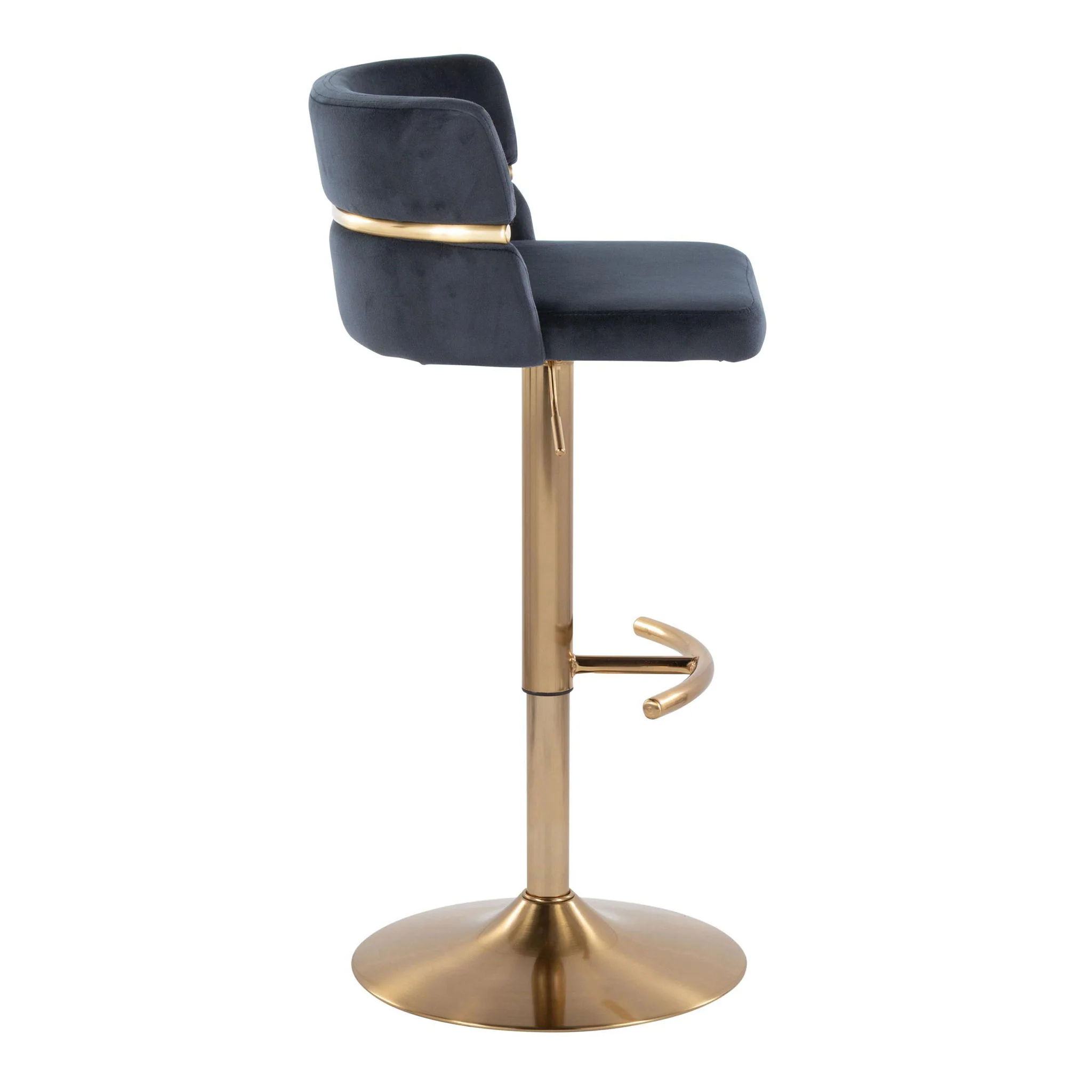 Cinch - Glam / Art Deco Adjustable Barstool With Swivel With Rounded T Footrest (Set of 2) - Image 9
