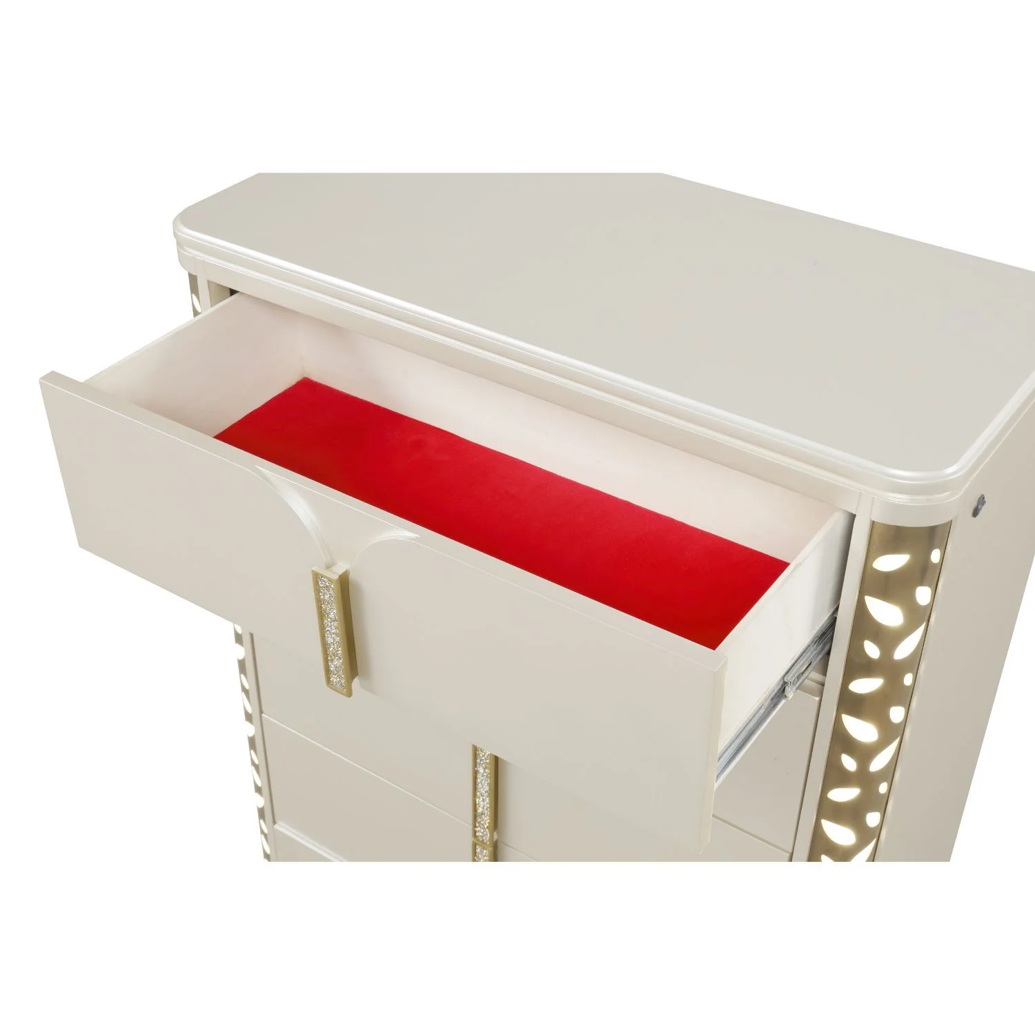 Cinderella - Chest With LED Accents And 5 Storage Drawers - Beige - Image 2