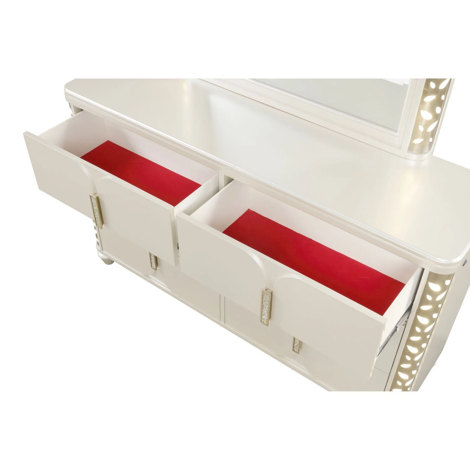 Cinderella - Dresser With LED Accents And 6 Storage Drawers (Mirror Not Included) - Beige - Image 6