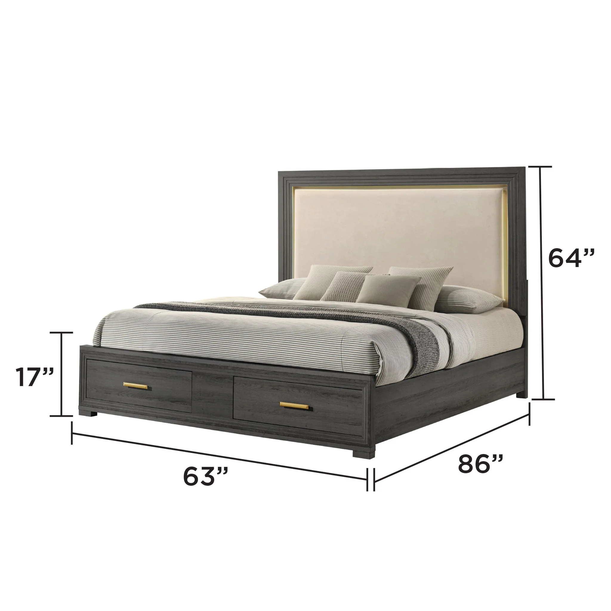 Colorado - Bedroom Set With Upholstered LED Headboard - Image 10