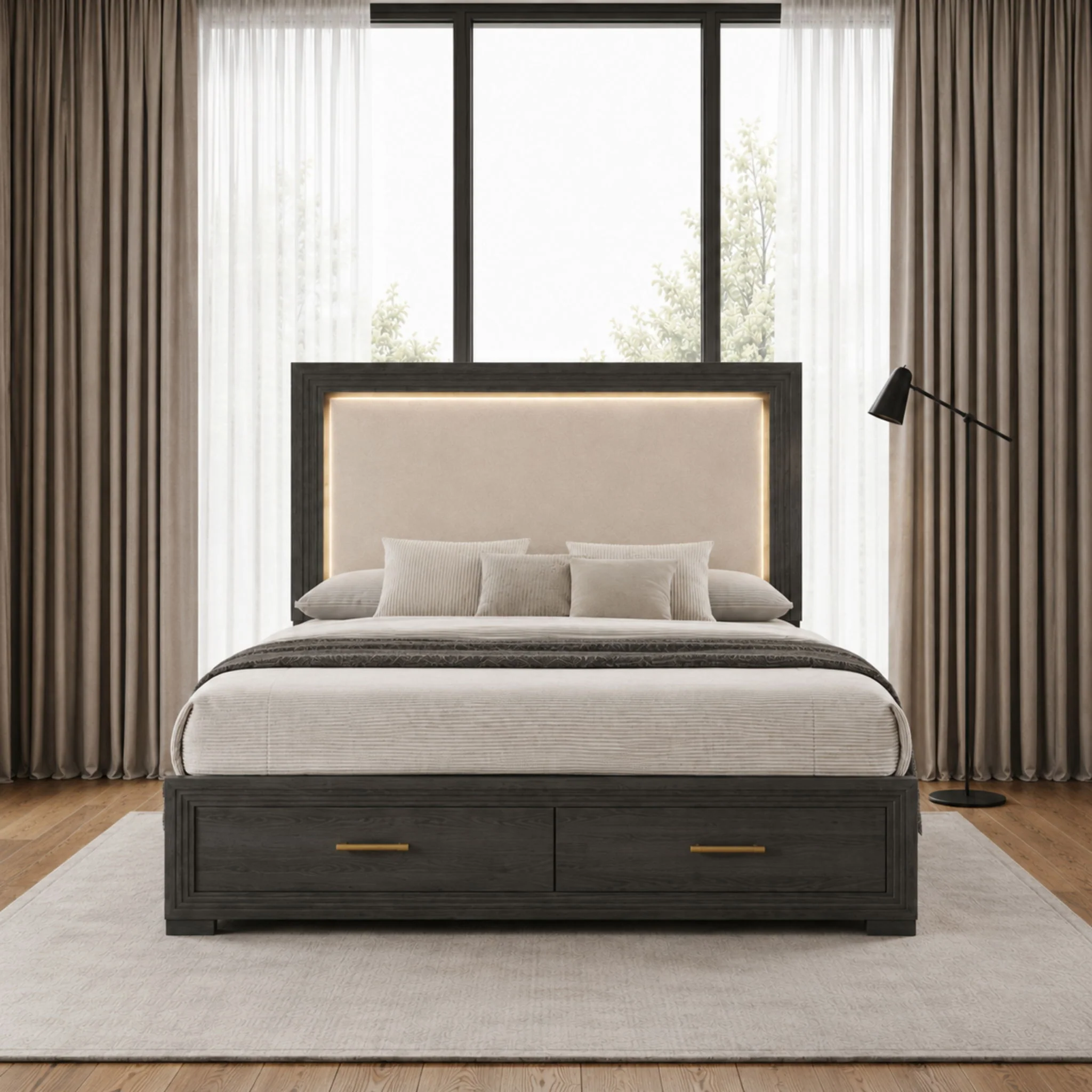 Colorado - Bedroom Set With Upholstered LED Headboard - Image 12