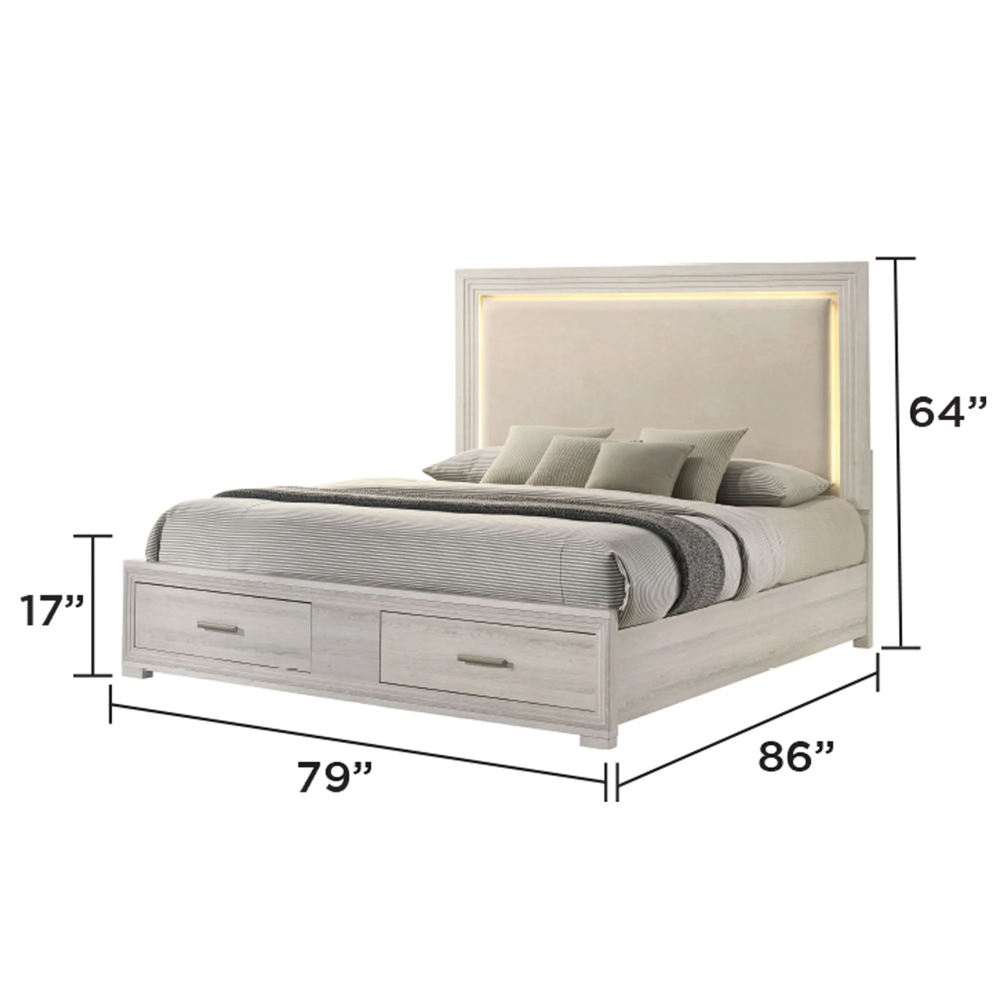 Colorado - Bedroom Set With Upholstered LED Headboard - Image 28