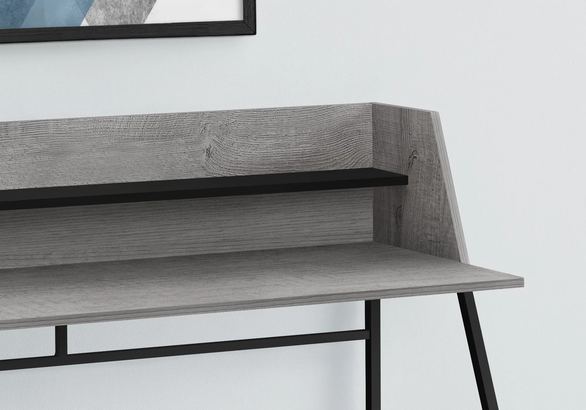 Computer Desk For Home Office, Laptop, Storage Shelves, Marble Look Contemporary & Modern - Image 11