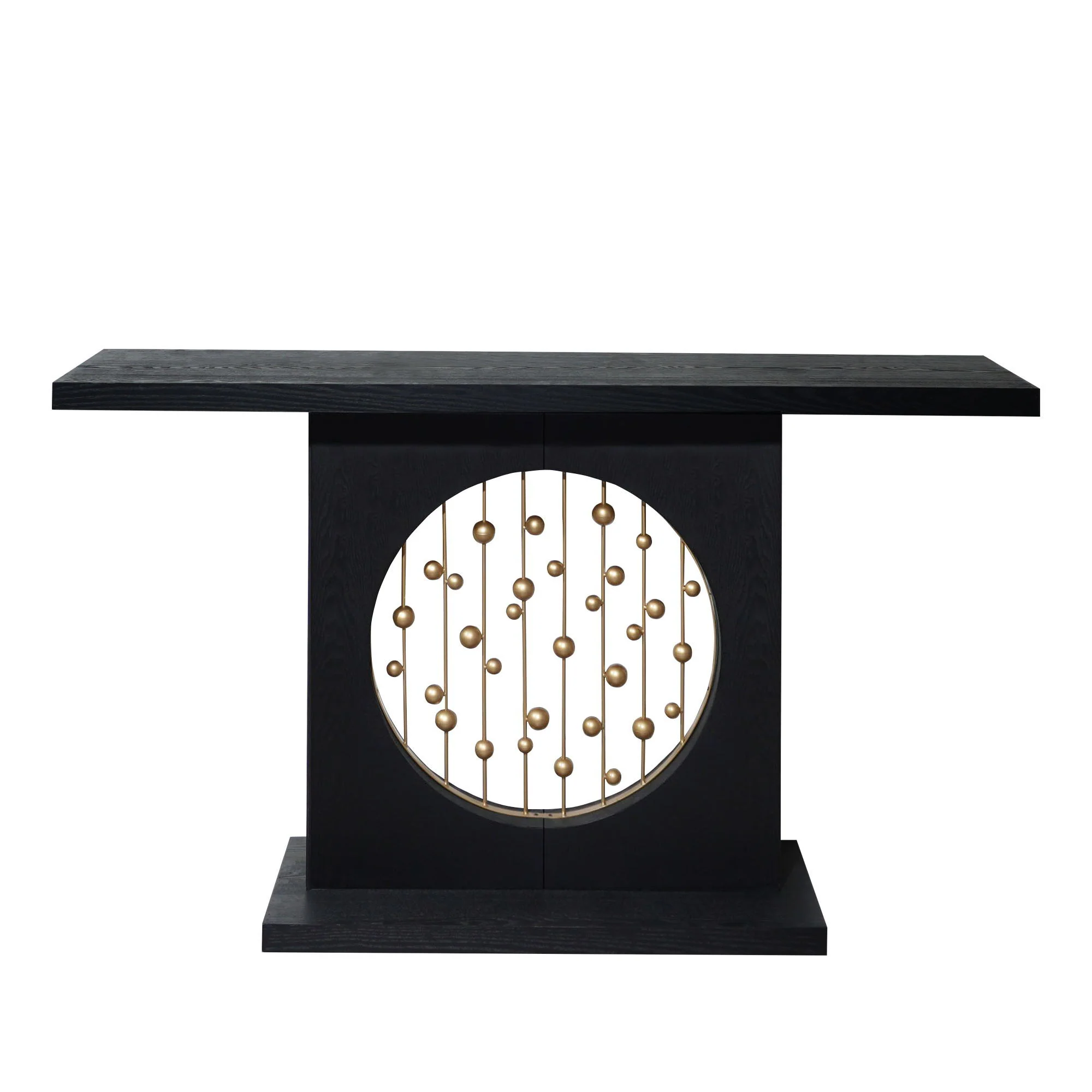 Console Table With Circular Art Decor For Living Room - Multi - Image 2