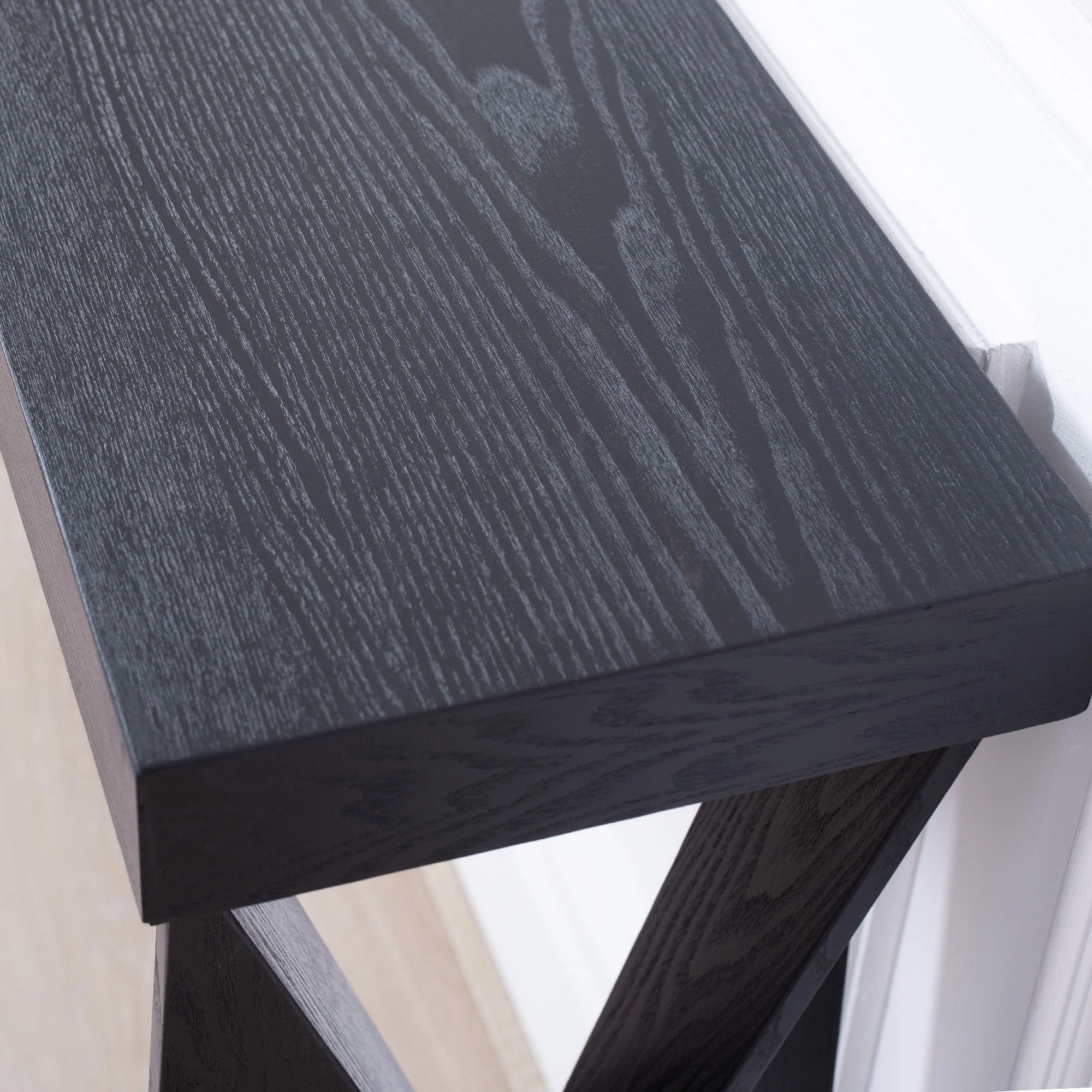 Console Table With Crossed Legs For Hallway - Black - Image 4