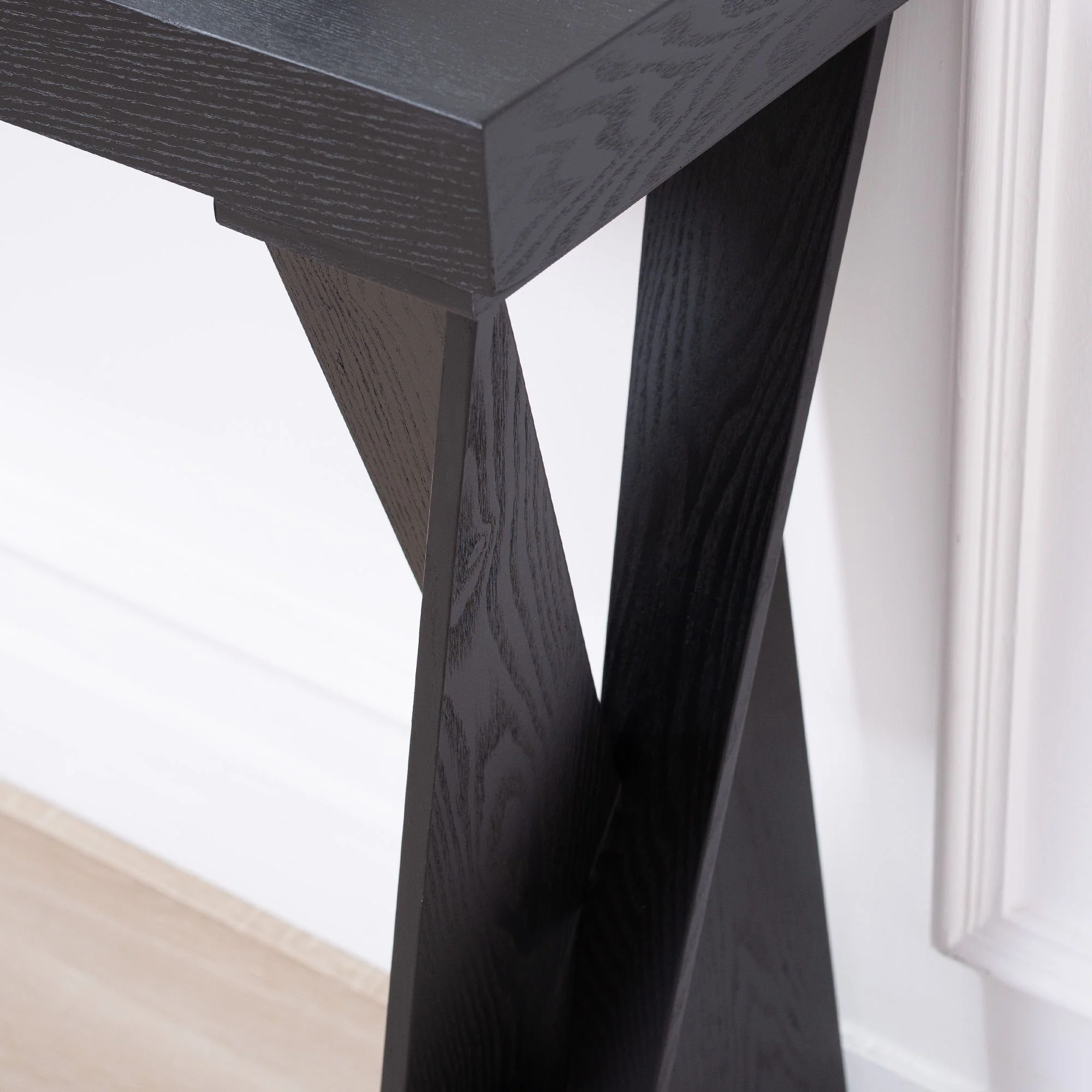 Console Table With Crossed Legs For Hallway - Black - Image 8