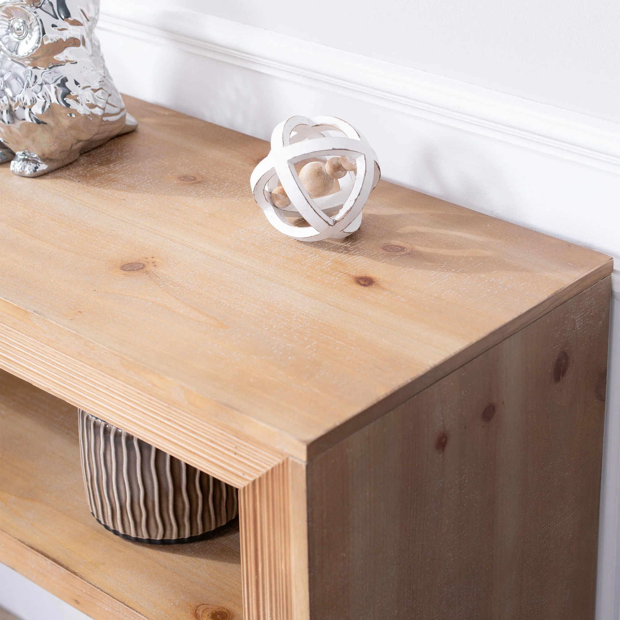 Console Table With Storage Shelf - Antique Natural / Light Natural / Natural - Image 5