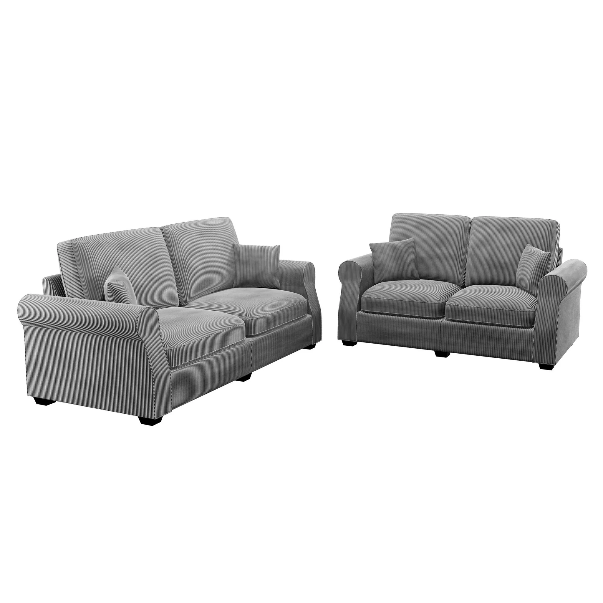 Contemporary 2 Piece Sofa Set With Matching Pillows - Image 24
