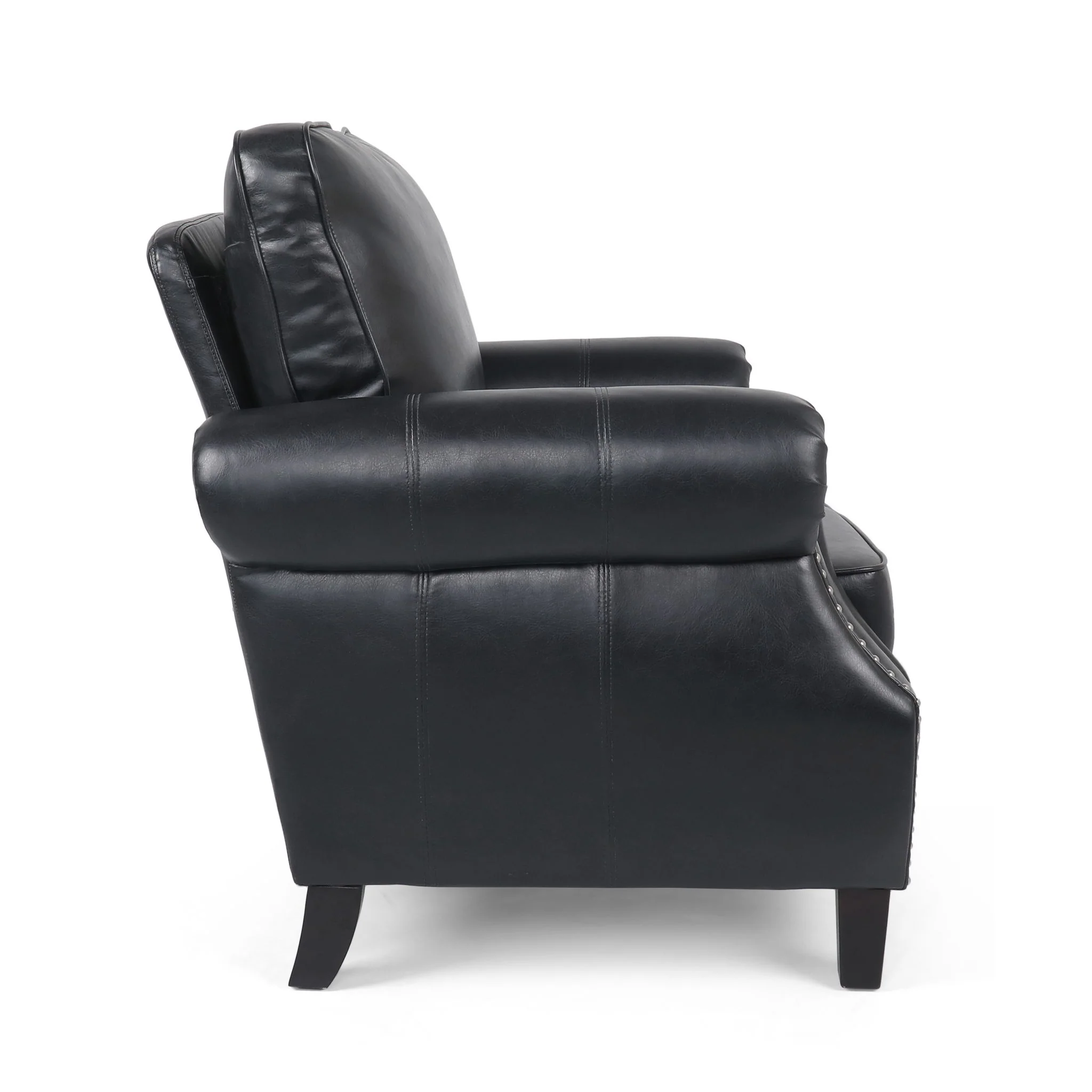Contemporary Club Chair With Nailhead Trim And Rolled Armrests - Image 8