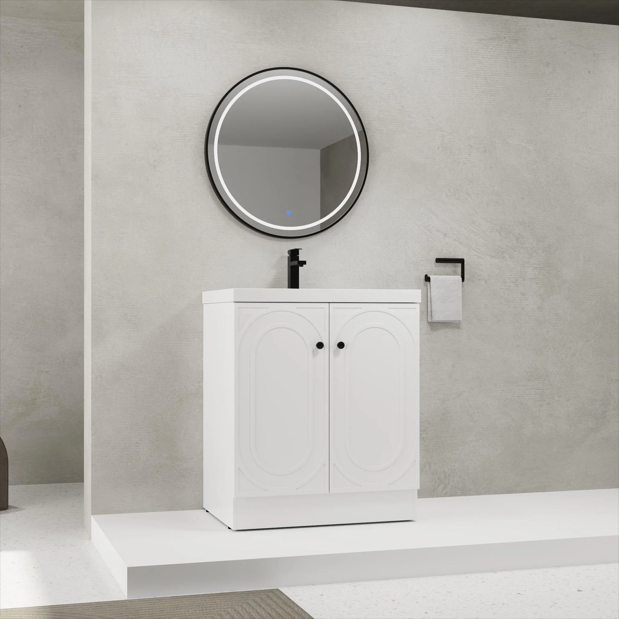 Contemporary Freestanding Bathroom Vanity With Resin Sink & Soft-Close Cabinet Doors - Image 33