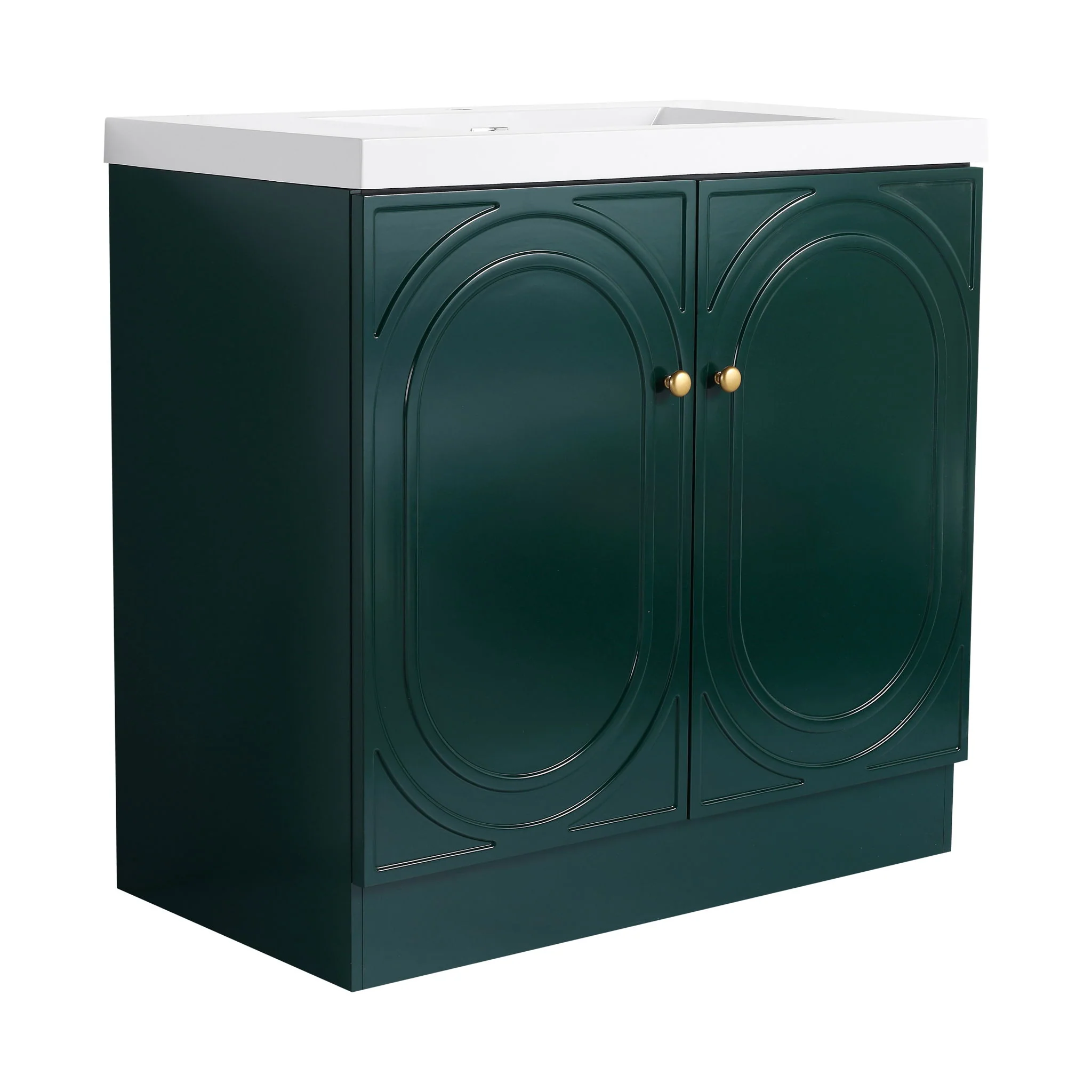 Contemporary Freestanding Bathroom Vanity With Resin Sink & Soft-Close Cabinet Doors - Image 4