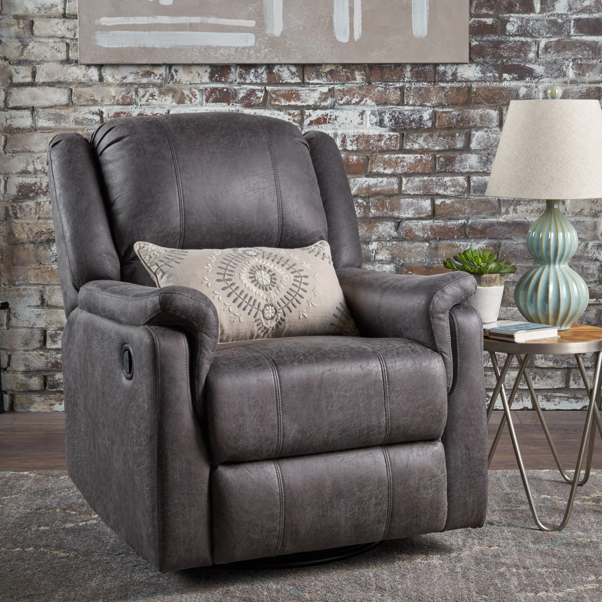 Contemporary Glider Recliner With Swivel Function - Image 8