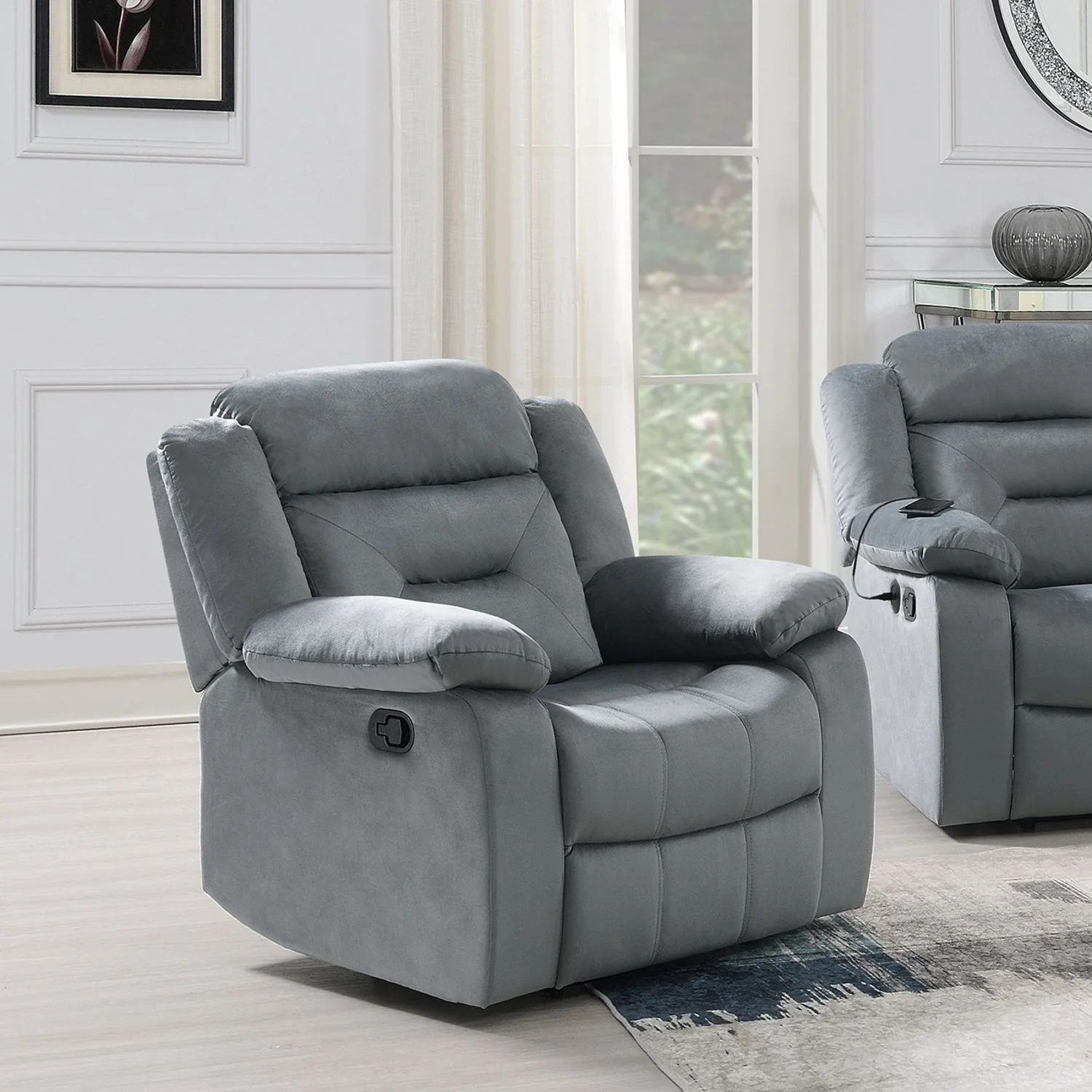 Contemporary Living Room Set With Pillow Arms And Headrest Support - Image 34