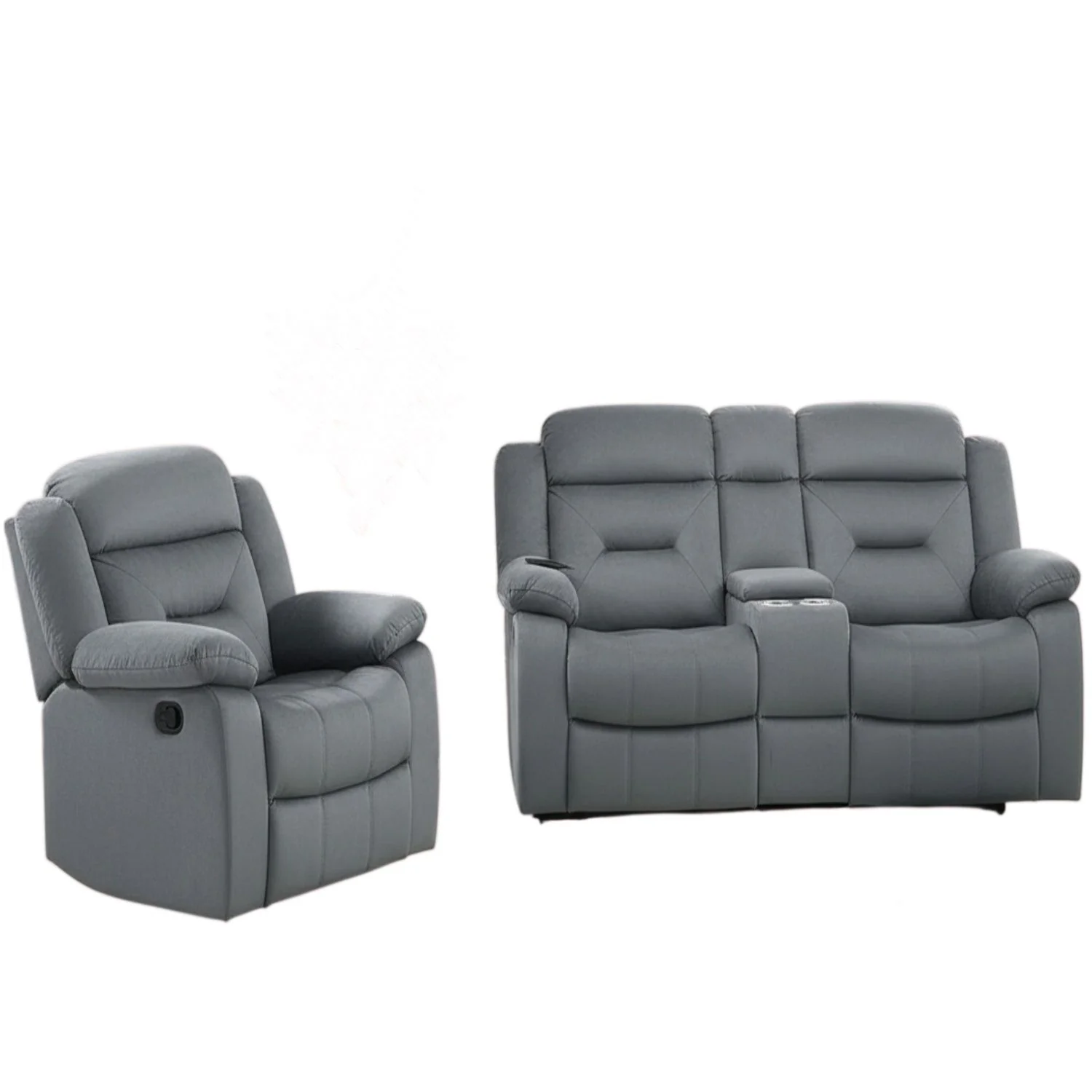 Contemporary Living Room Set With Pillow Arms And Headrest Support - Image 8