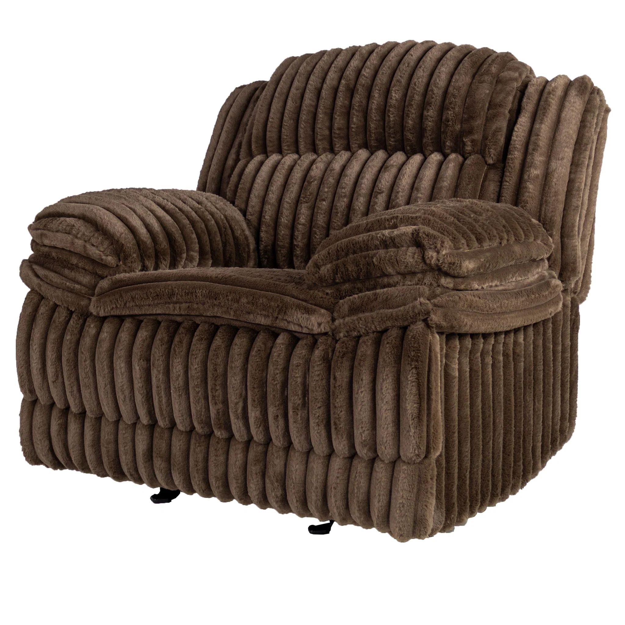 Contemporary Manual Motion Glider Recliner Chair With Padded Armrests And Smooth Rocking Function - Image 17