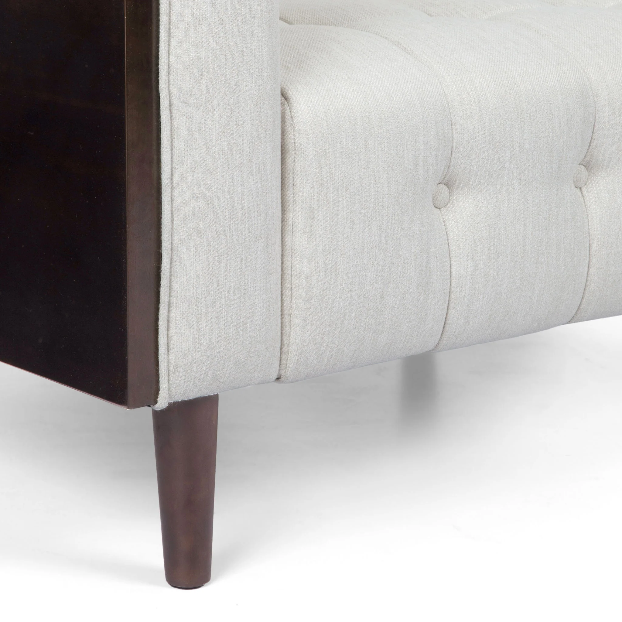 Contemporary Mid-Century Charm 3 Seater Sofa With Button Tufted Waffle Stitching - Image 5