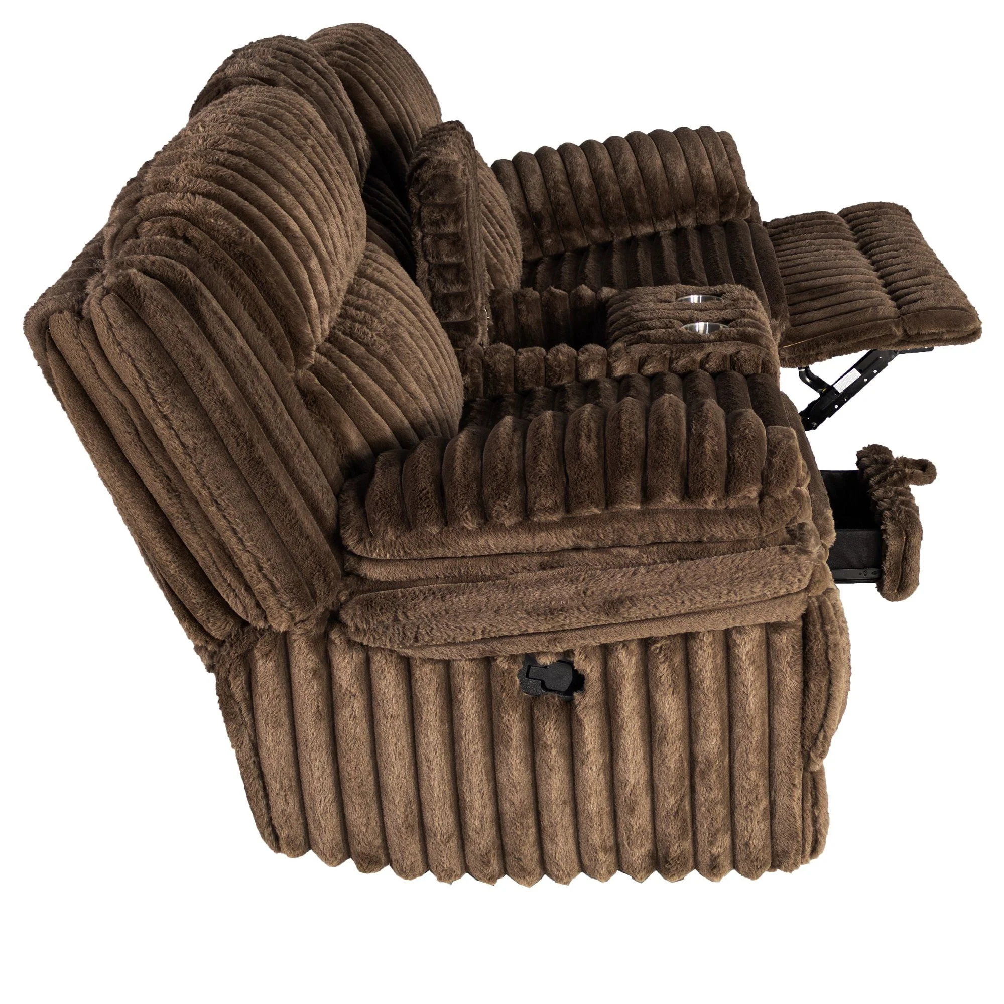 Contemporary Motion Loveseat With Console Storage - Image 11