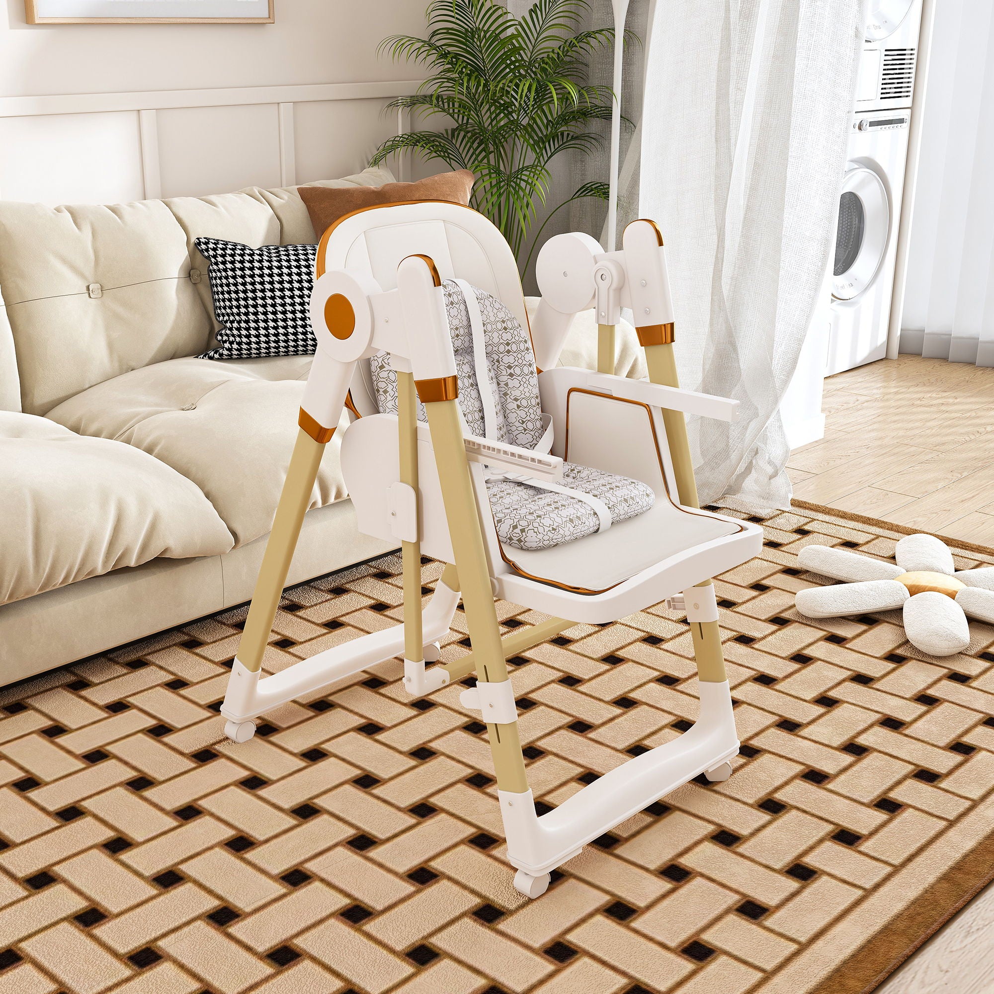 Convertible Baby High Chair To Rocker With 5 Point Harness - Image 14