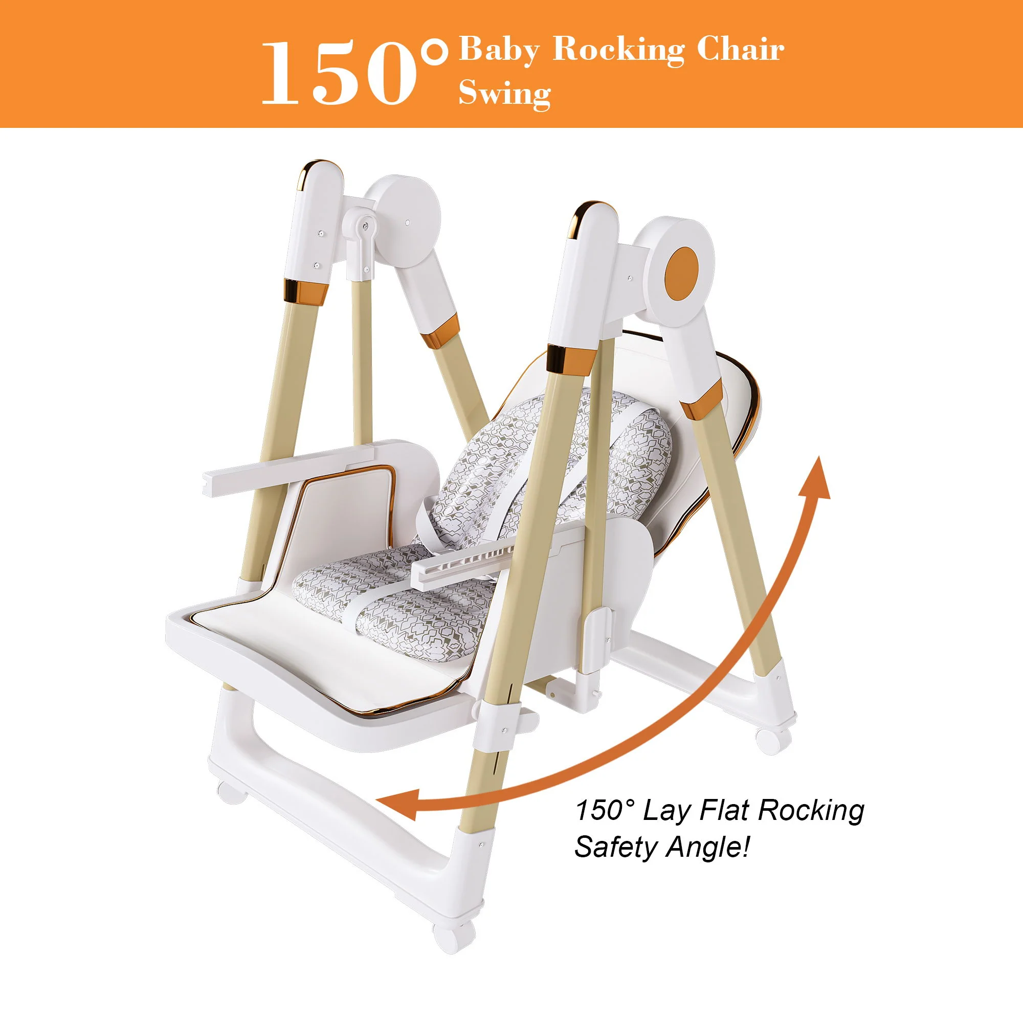 Convertible Baby High Chair To Rocker With 5 Point Harness - Image 23