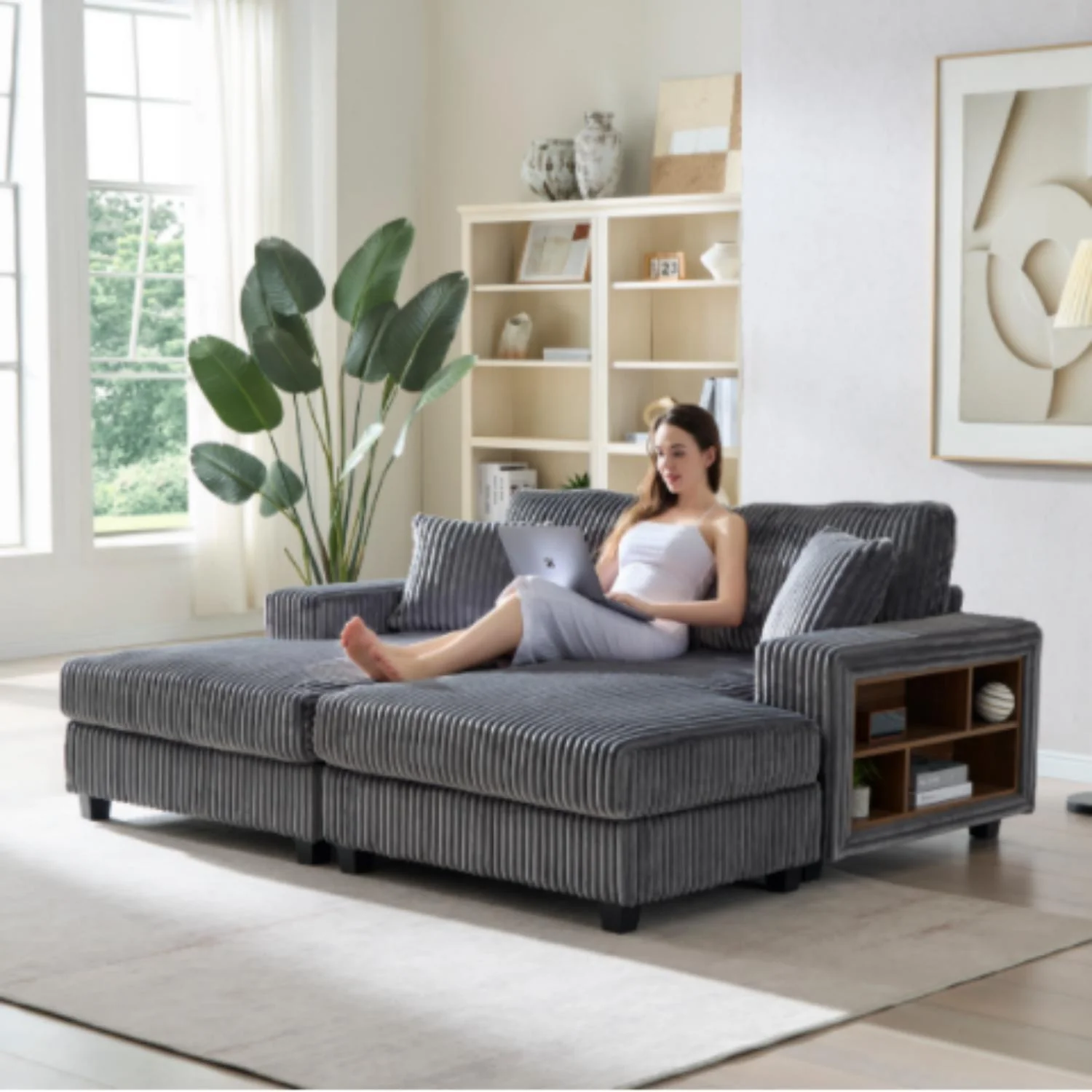 Convertible Sectional Sofa, Sleeper Oversized Living Room Lounge - Image 32