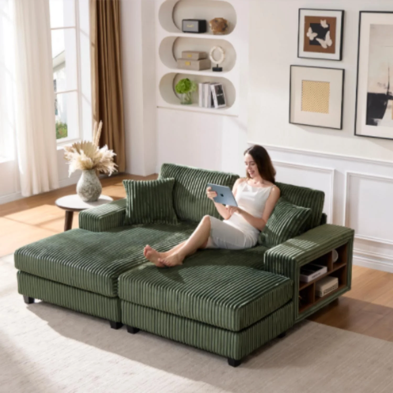 Convertible Sectional Sofa, Sleeper Oversized Living Room Lounge - Image 36