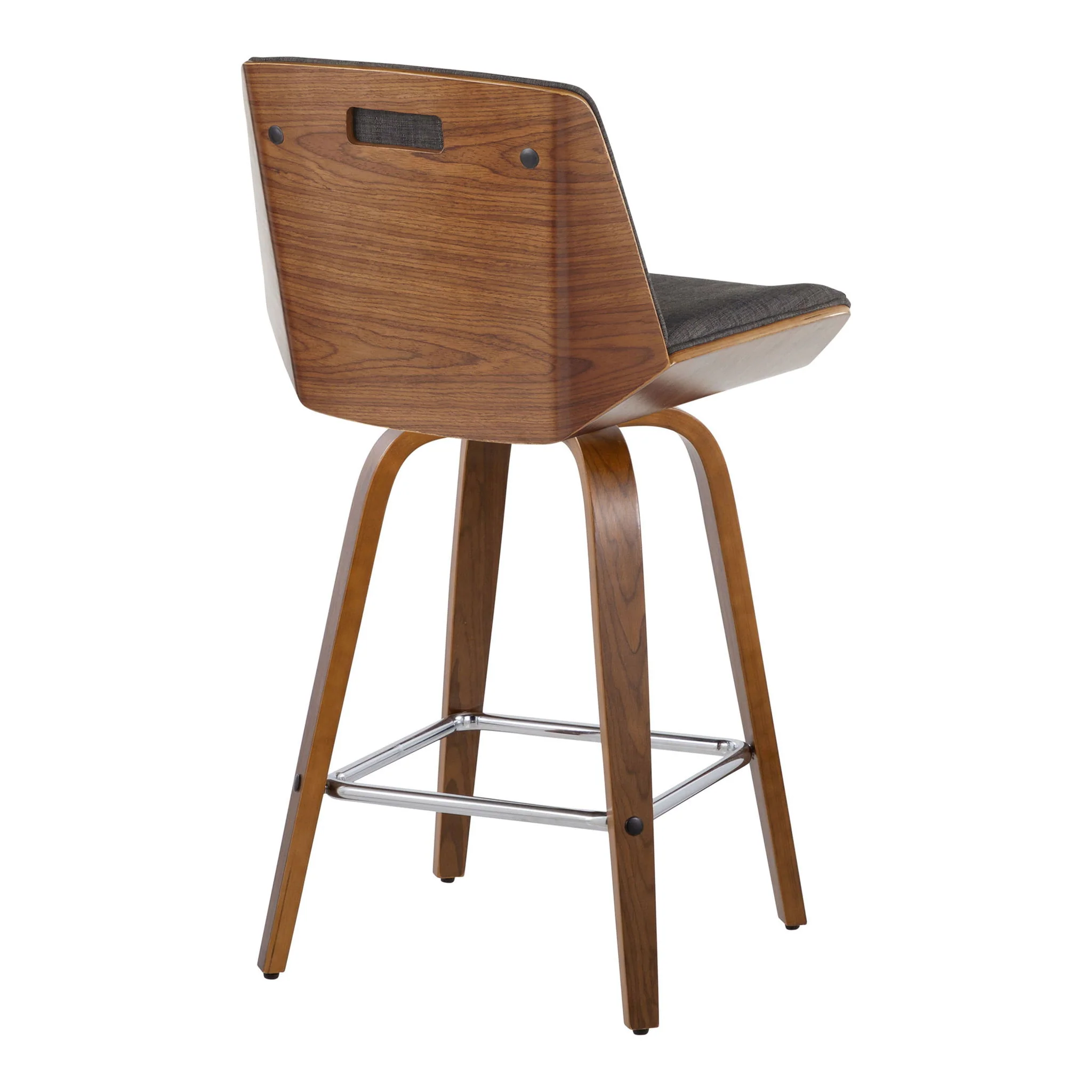Corazza - Mid Century Modern Fixed Height Counter Stool With Swivel And Square Footrest (Set of 2) - Image 5
