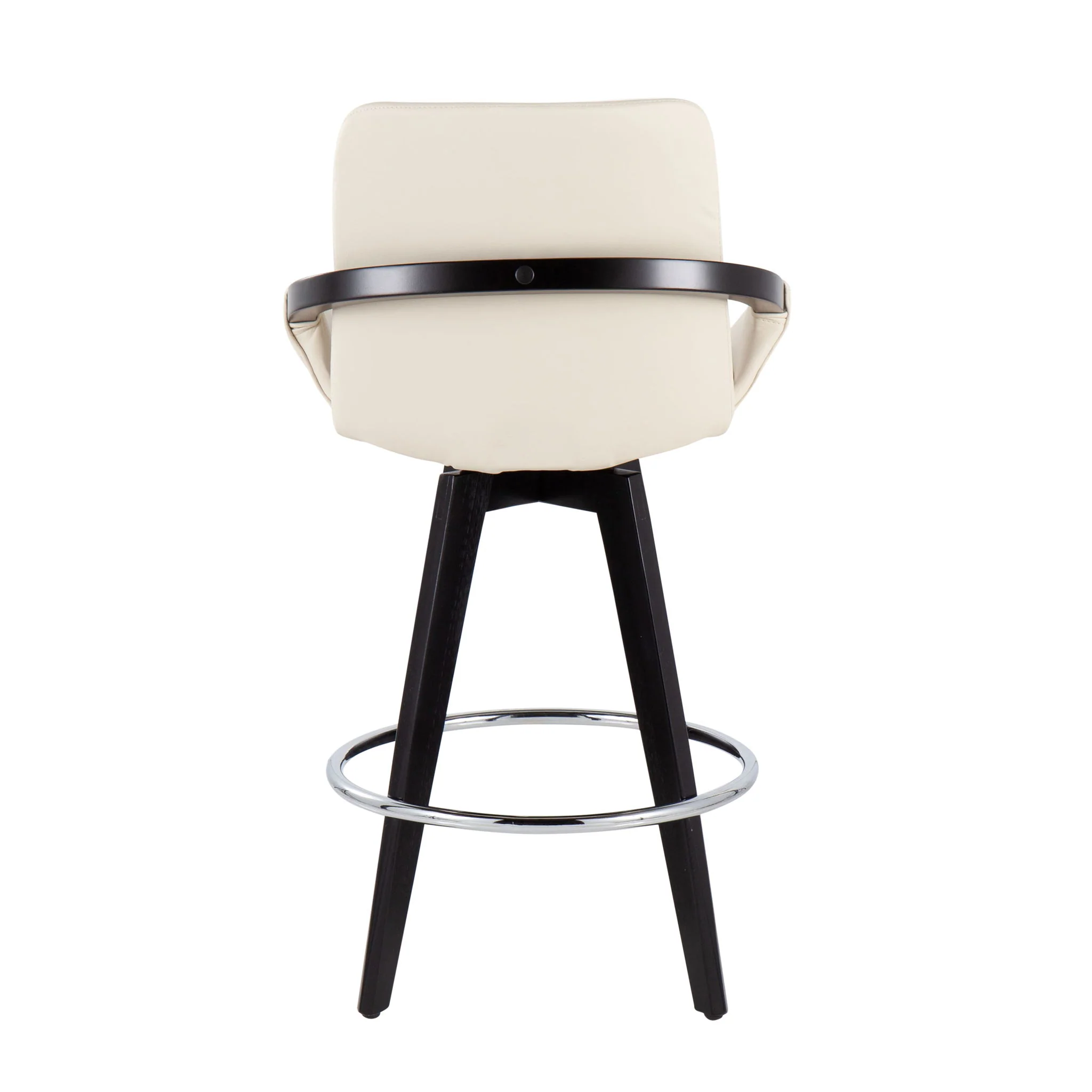 Cosmo - Contemporary Fixed Height Counter Stool With Swivel And Round Footrest (Set of 2) - Image 9