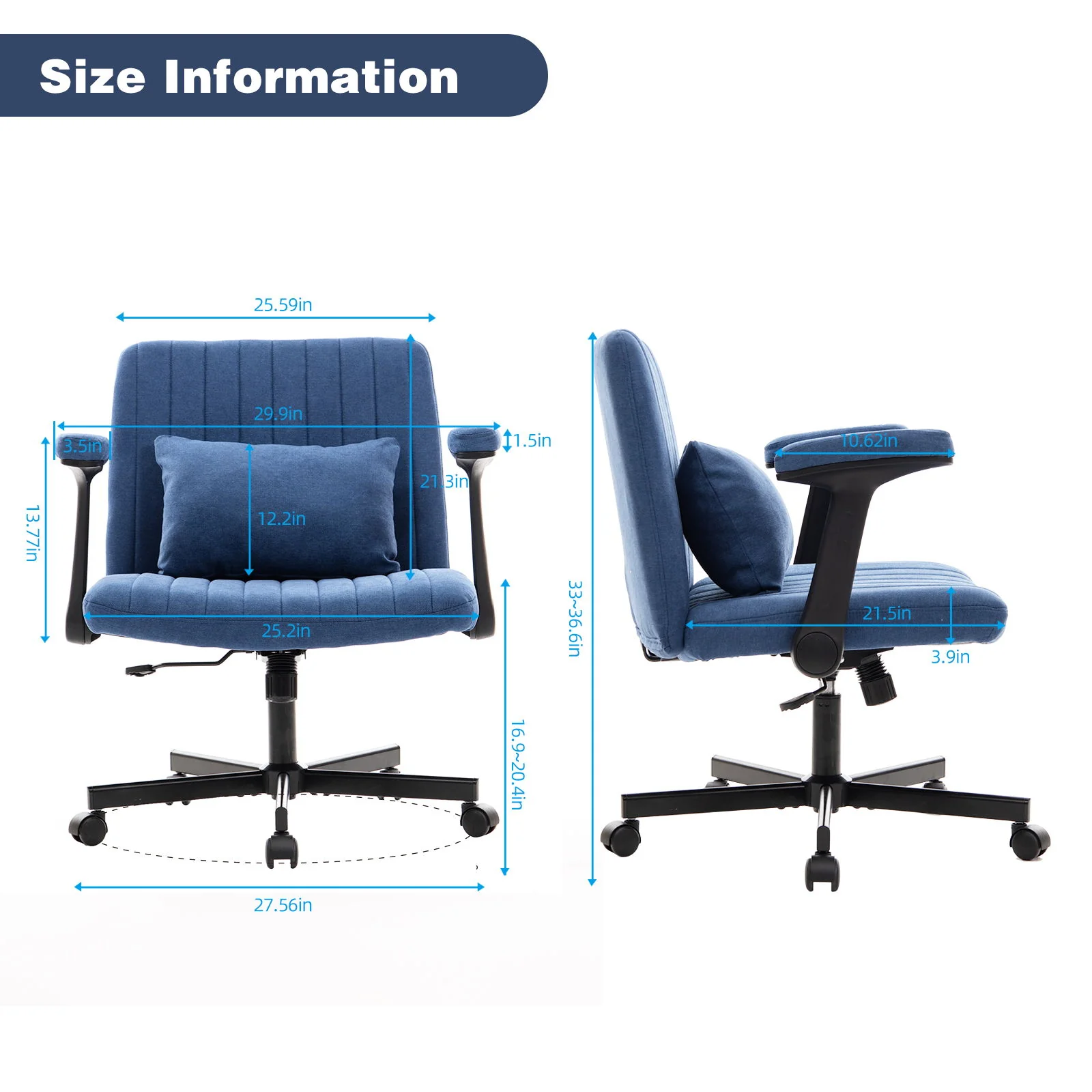 Criss Cross Armrest Office Chair With Wheels - Image 6