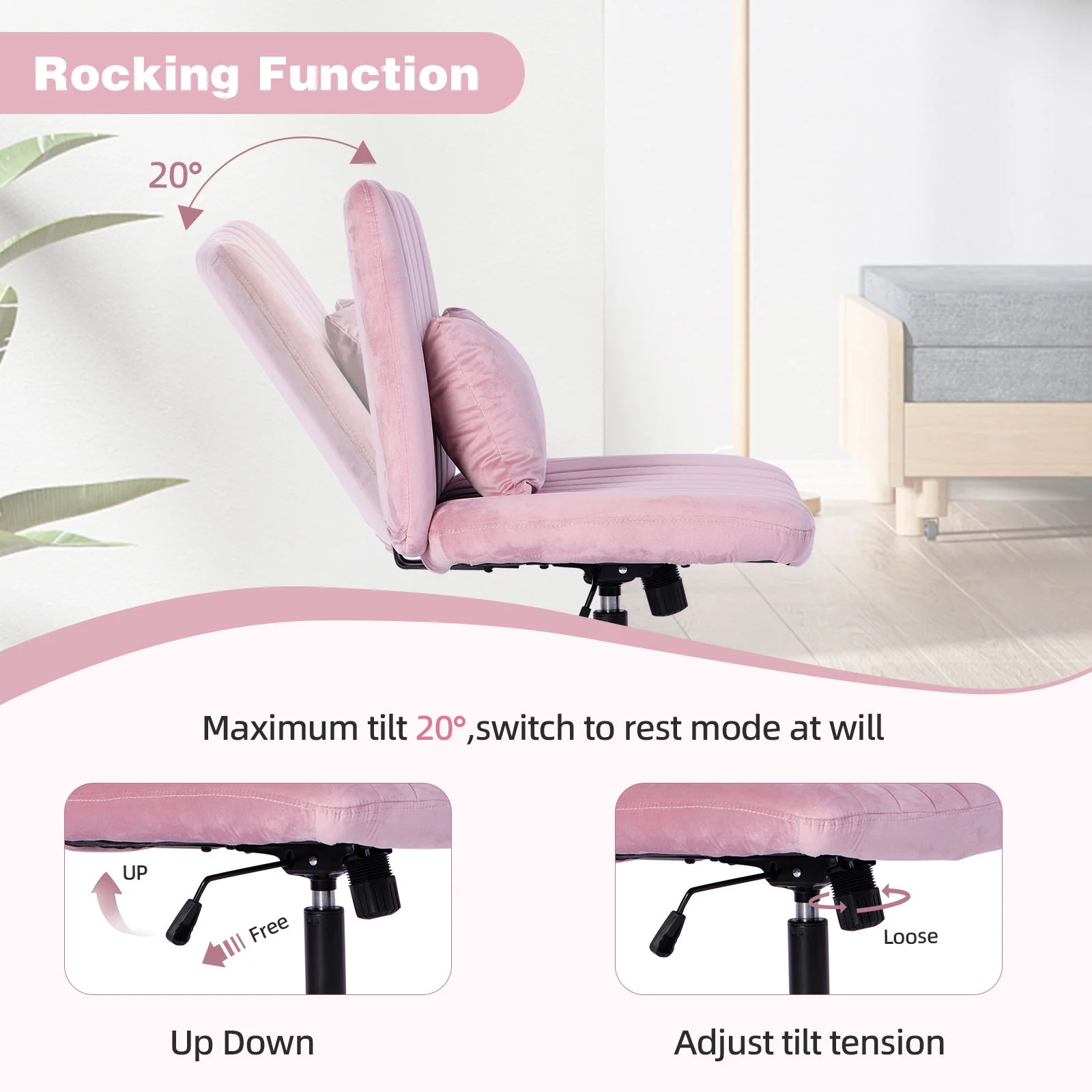 Criss Cross Office Chair With Adjustable Height, Ergonomic Design - Image 11