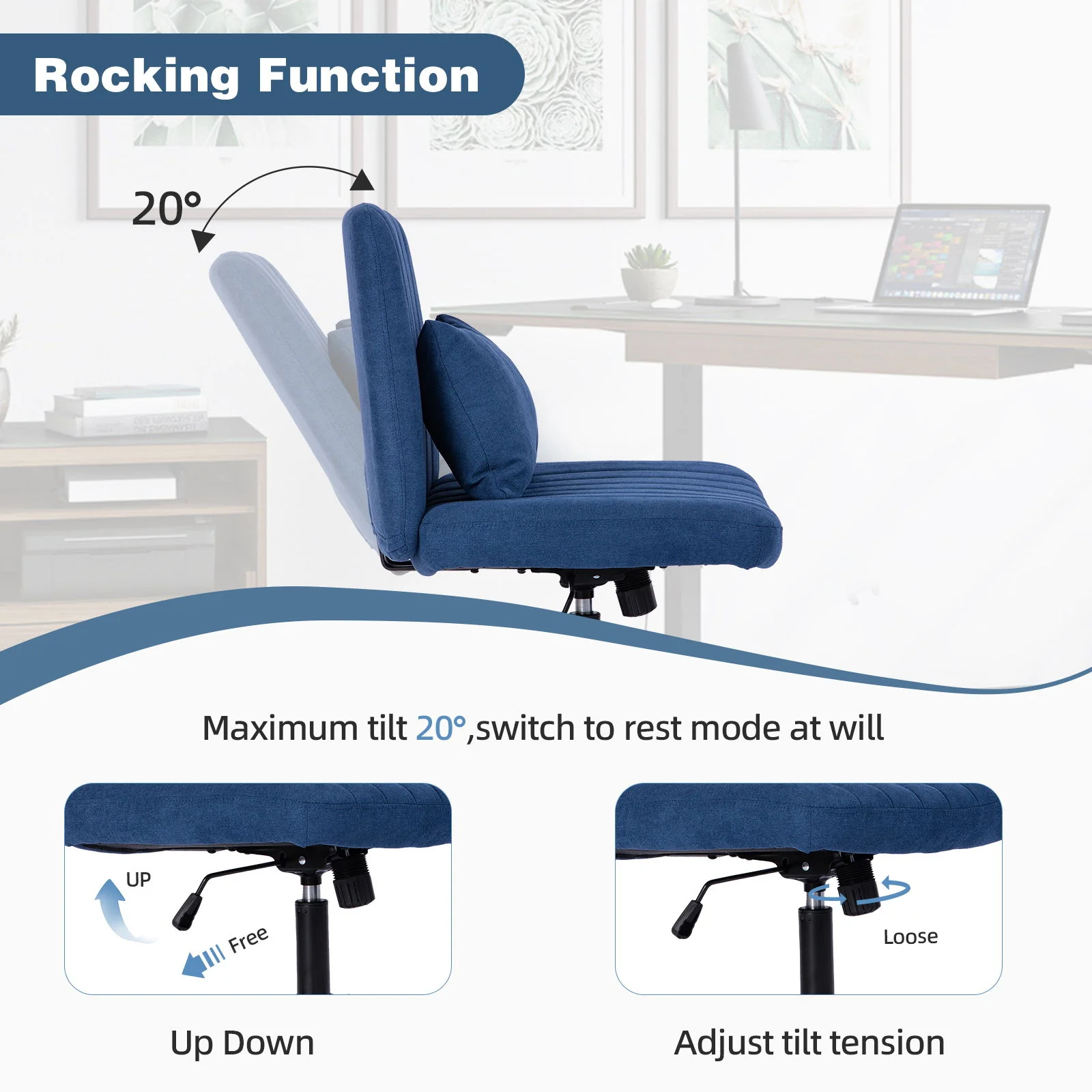 Criss Cross Office Chair With Adjustable Height, Ergonomic Design - Image 28