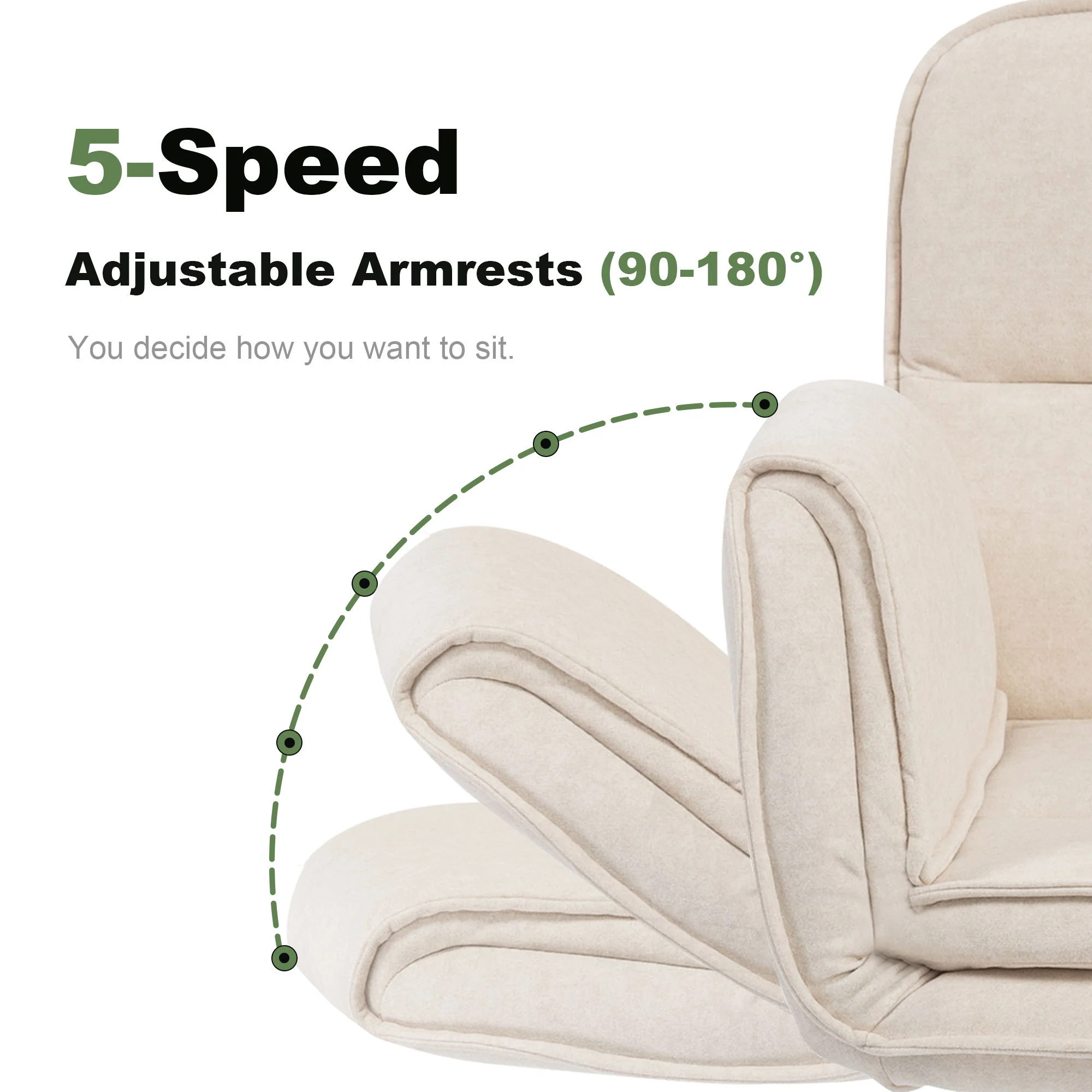 Criss Cross Swivel Desk Chair With Adjustable Armrests & Wheels For Home Office - Image 10
