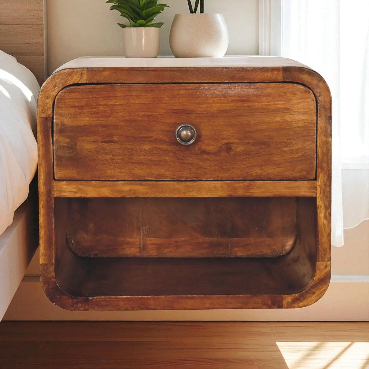 Curve Upper Slot Floating Nightstand - Image 3