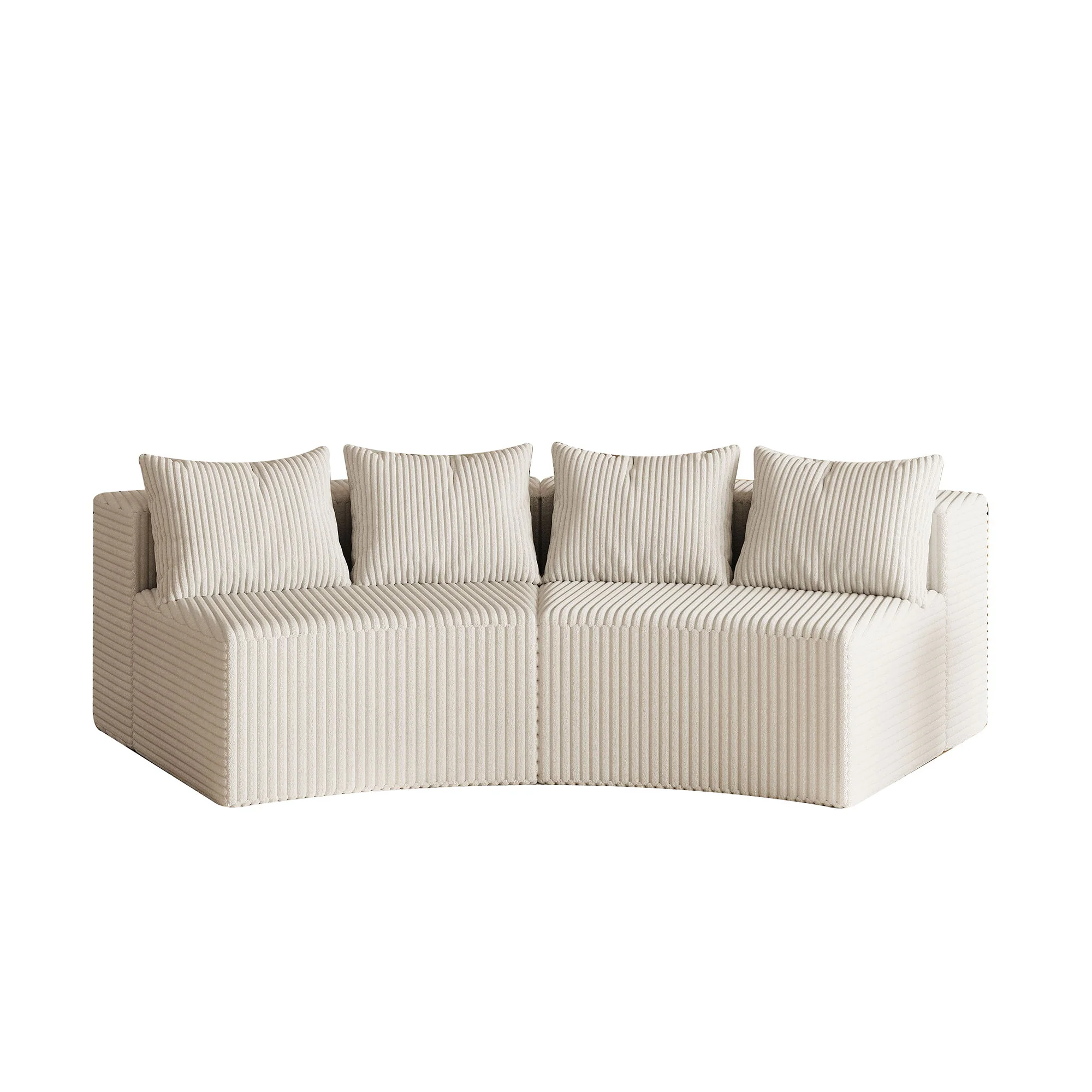 Curved Sectional Sofa With 4 Pillows, Modular Semi Circular Design - Image 33