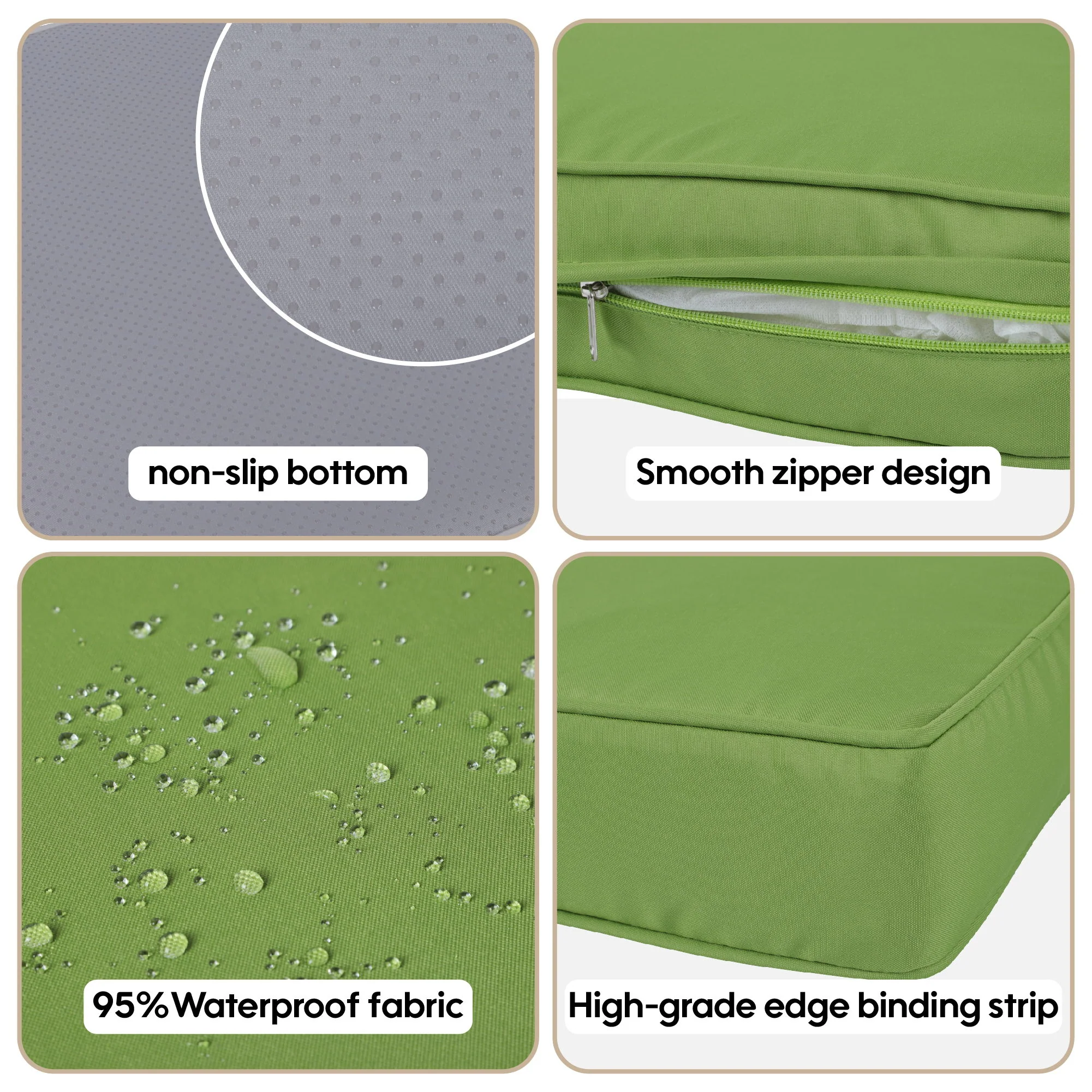 Cushion Covers For 7 Piece Wicker Sectional Sofa, 14 Pack Seat And Back Slipcovers With Zipper - Image 5