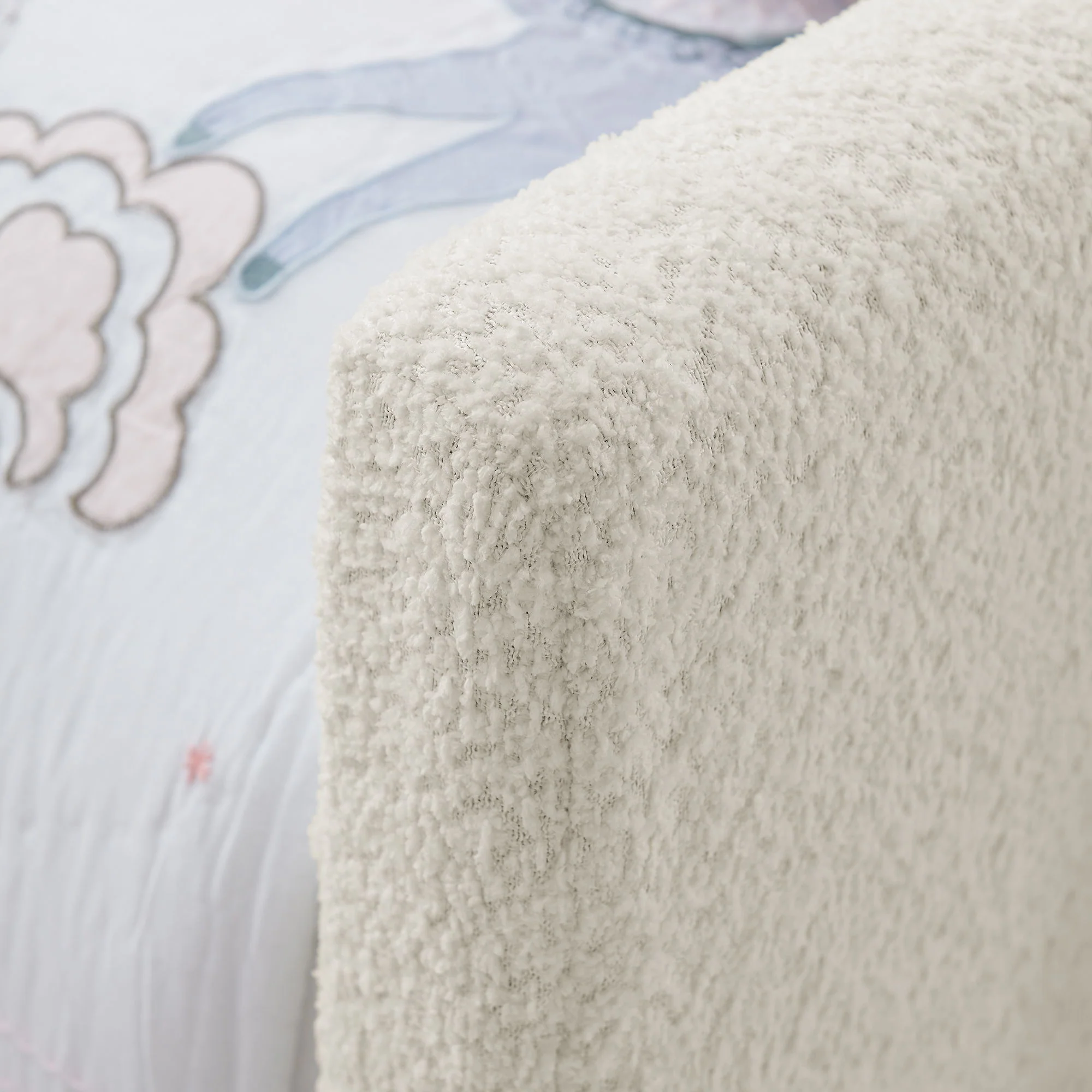 Cute Rabbit Ear Upholstered Platform Bed Frame With Safety Rail - Image 15
