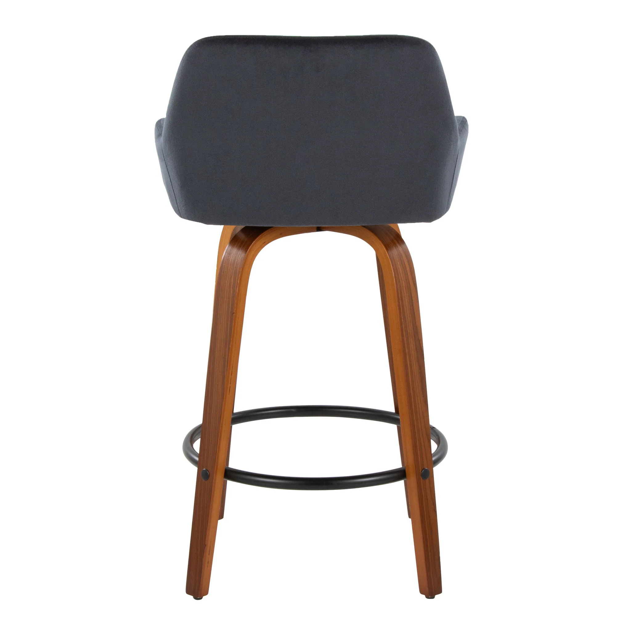 Daniella - Contemporary Fixed Height Counter Stool With Swivel With Round Footrest (Set of 2) - Image 14