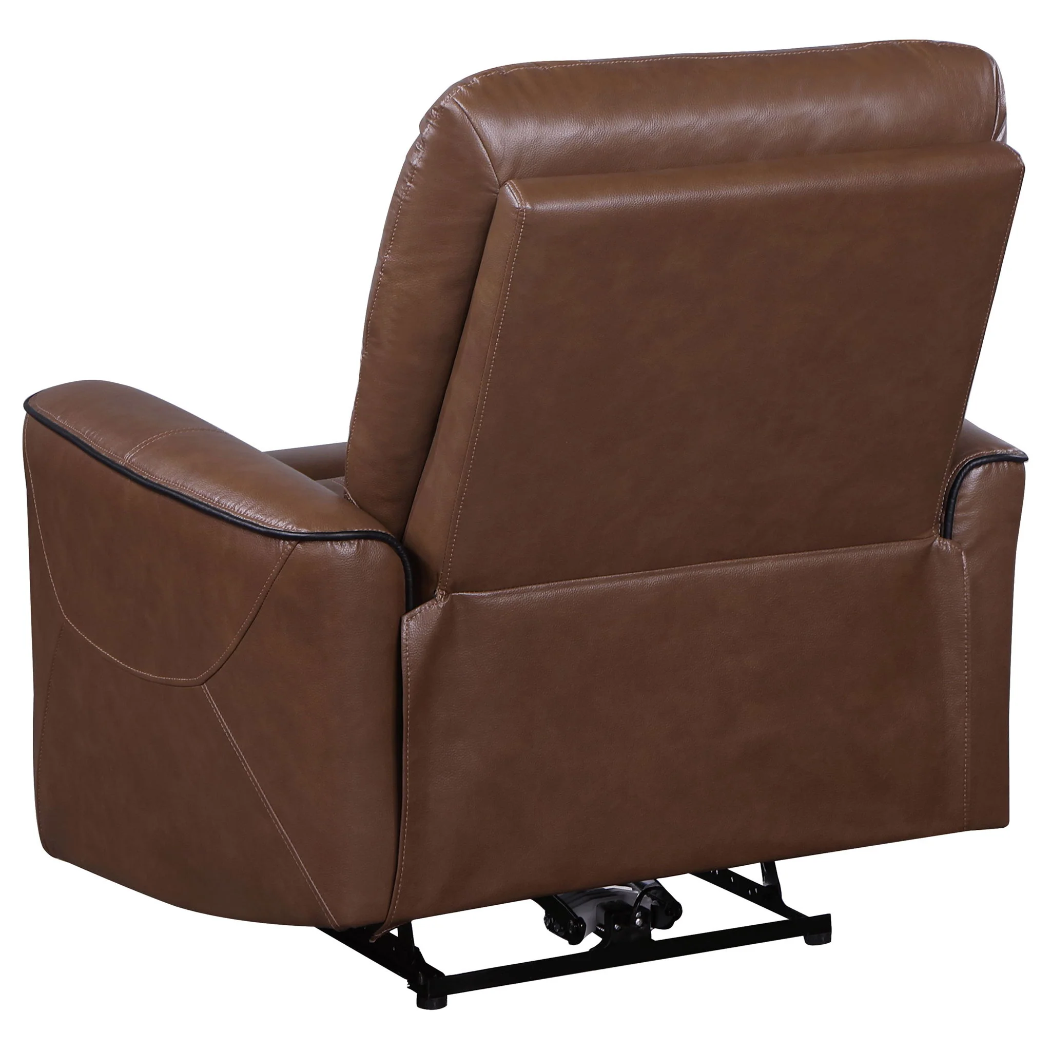 Denson - Upholstered Power Recliner Chair With USB Charging And Smooth Button Recline - Brown - Image 4