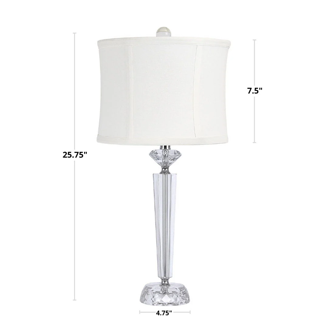 Diamond - Torch Contemporary Crystal Table Lamp (Set of 2) - Clear / Off White / Polished Nickel - Image 8