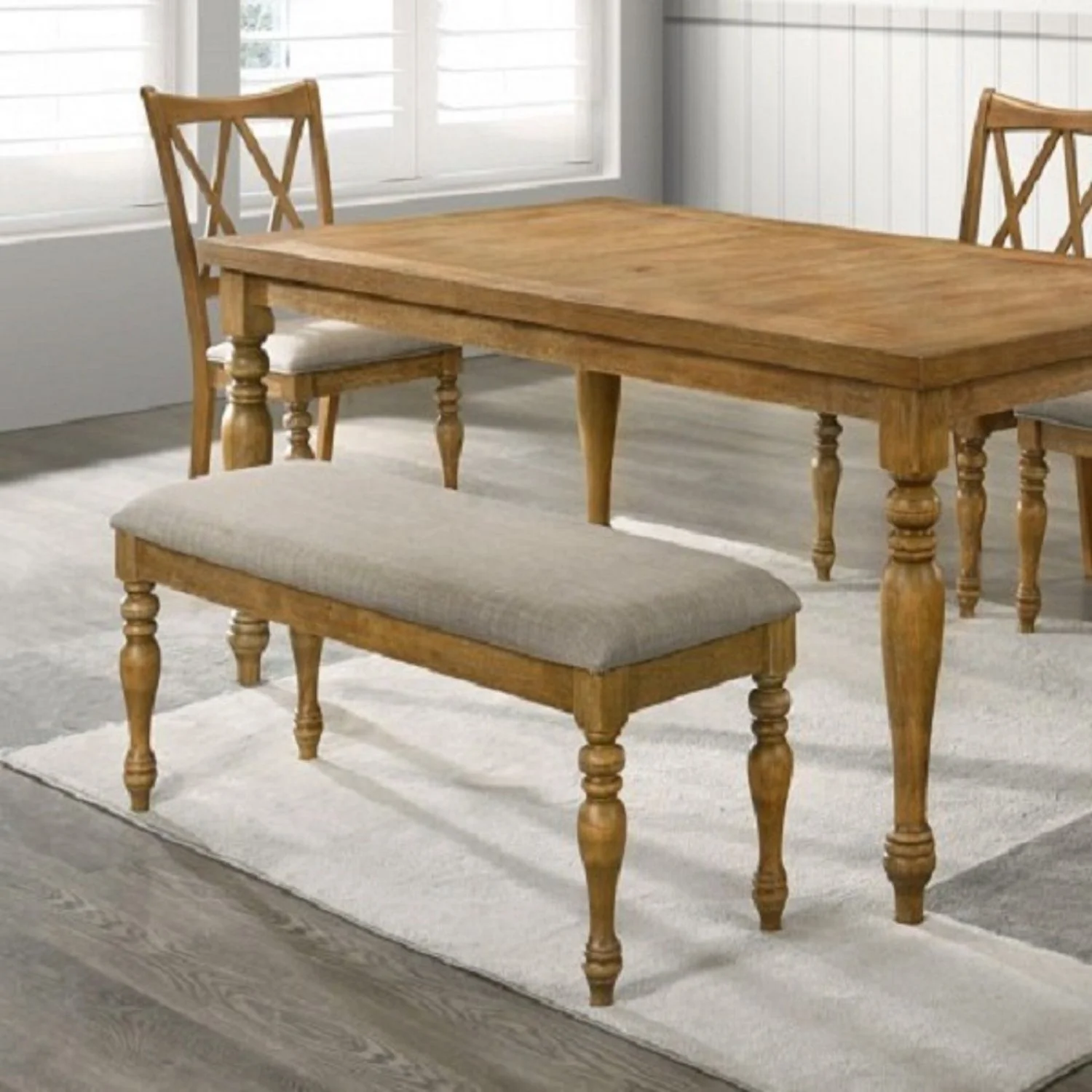 Dining Bench With Cushion - Brown - Image 3