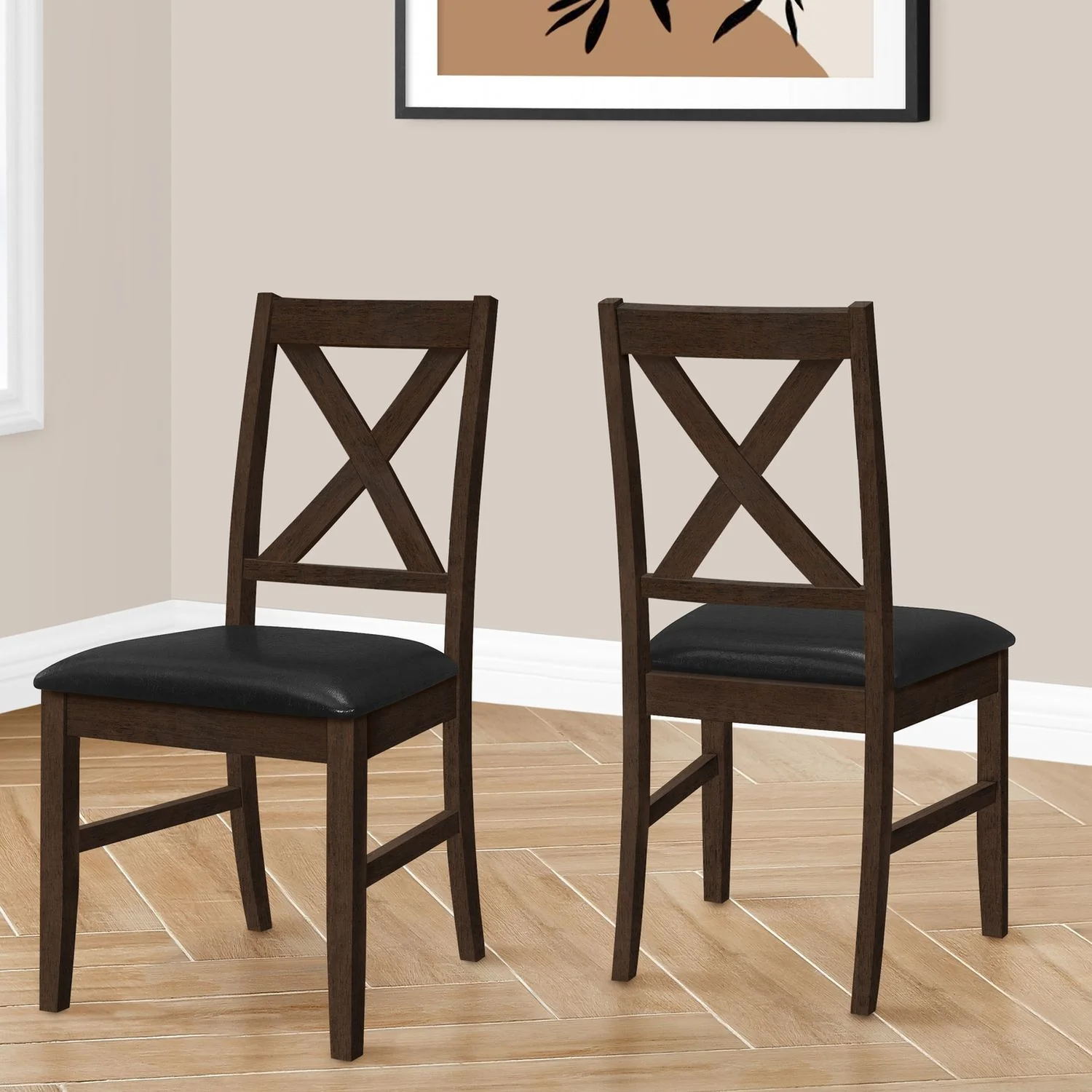 Dining Chair Side, Upholstered For Dining Room, Transitional (Set of 2) - Image 3