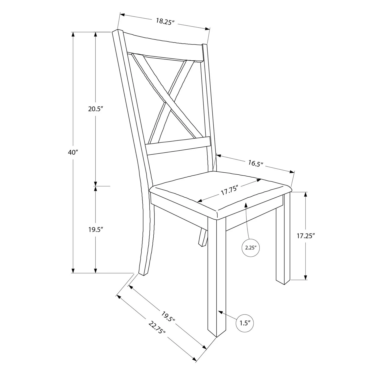 Dining Chair Side, Upholstered For Dining Room, Transitional (Set of 2) - Image 7