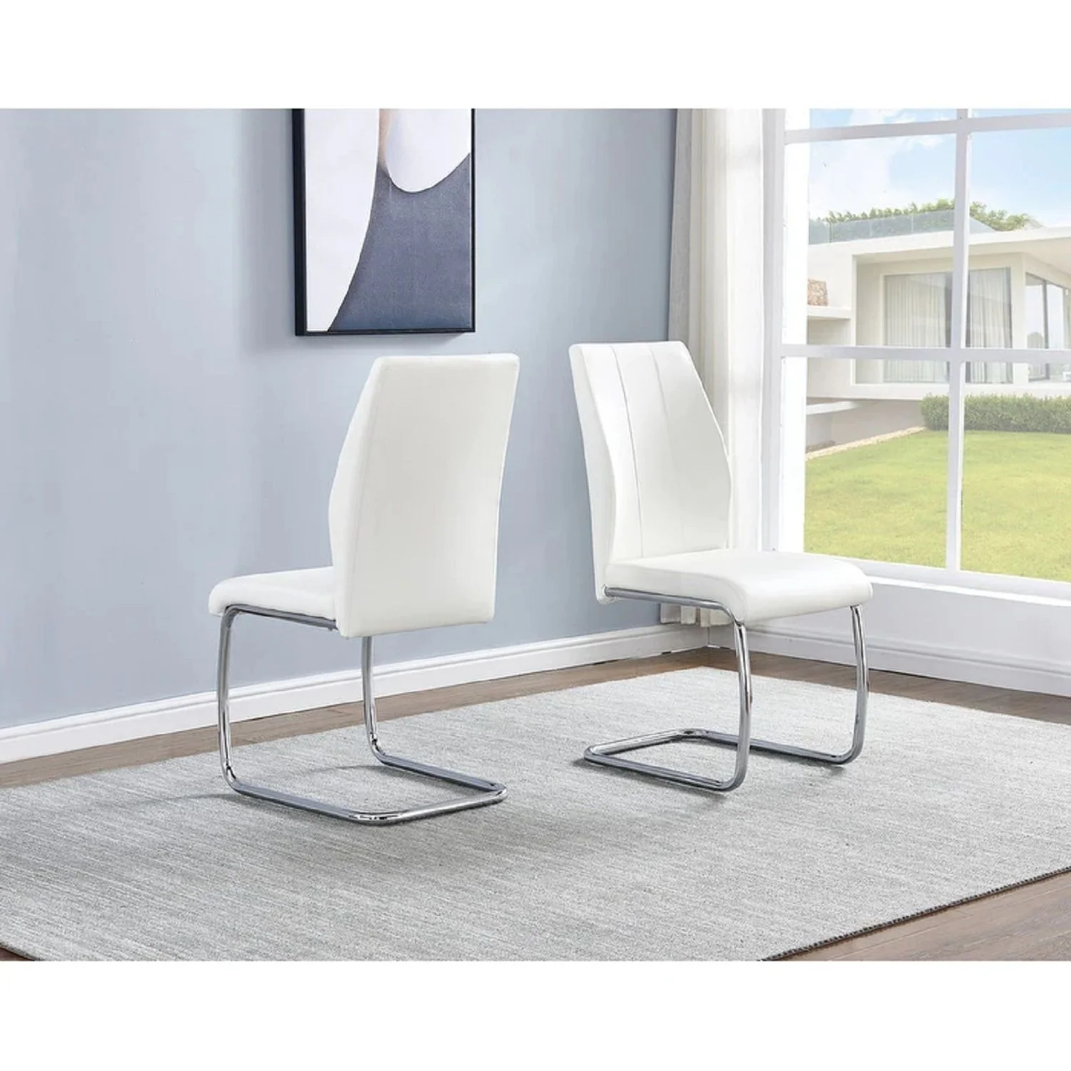 Dining Chair, Soft Upholstered (Set of 2) - White - Image 6