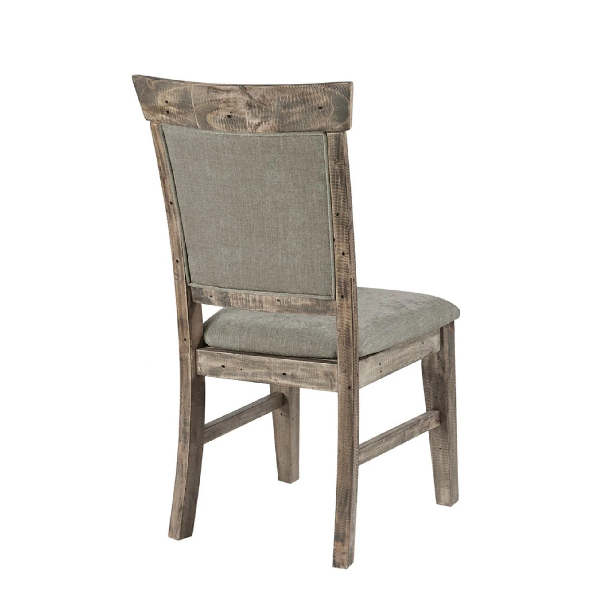 Dining Side Chair Set With Cushioned Back And Seat (Set of 2) - Weathered Gray / Natural - Image 4